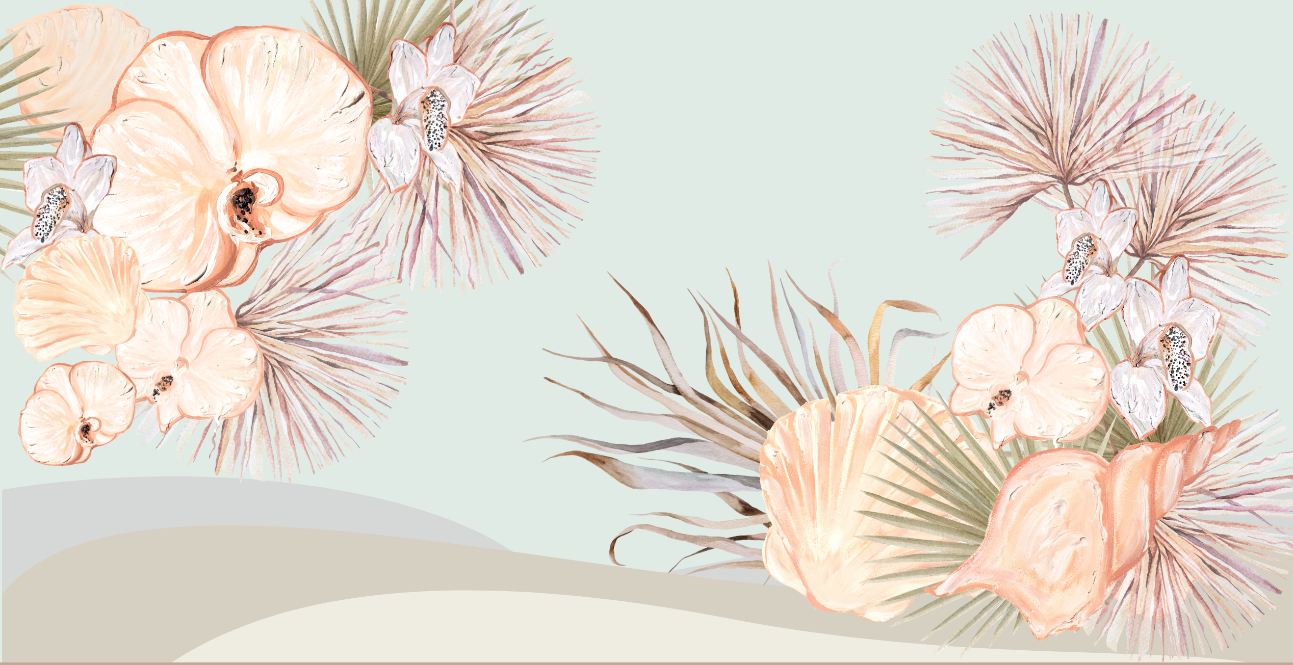 Seashells and Orchids Extra Long