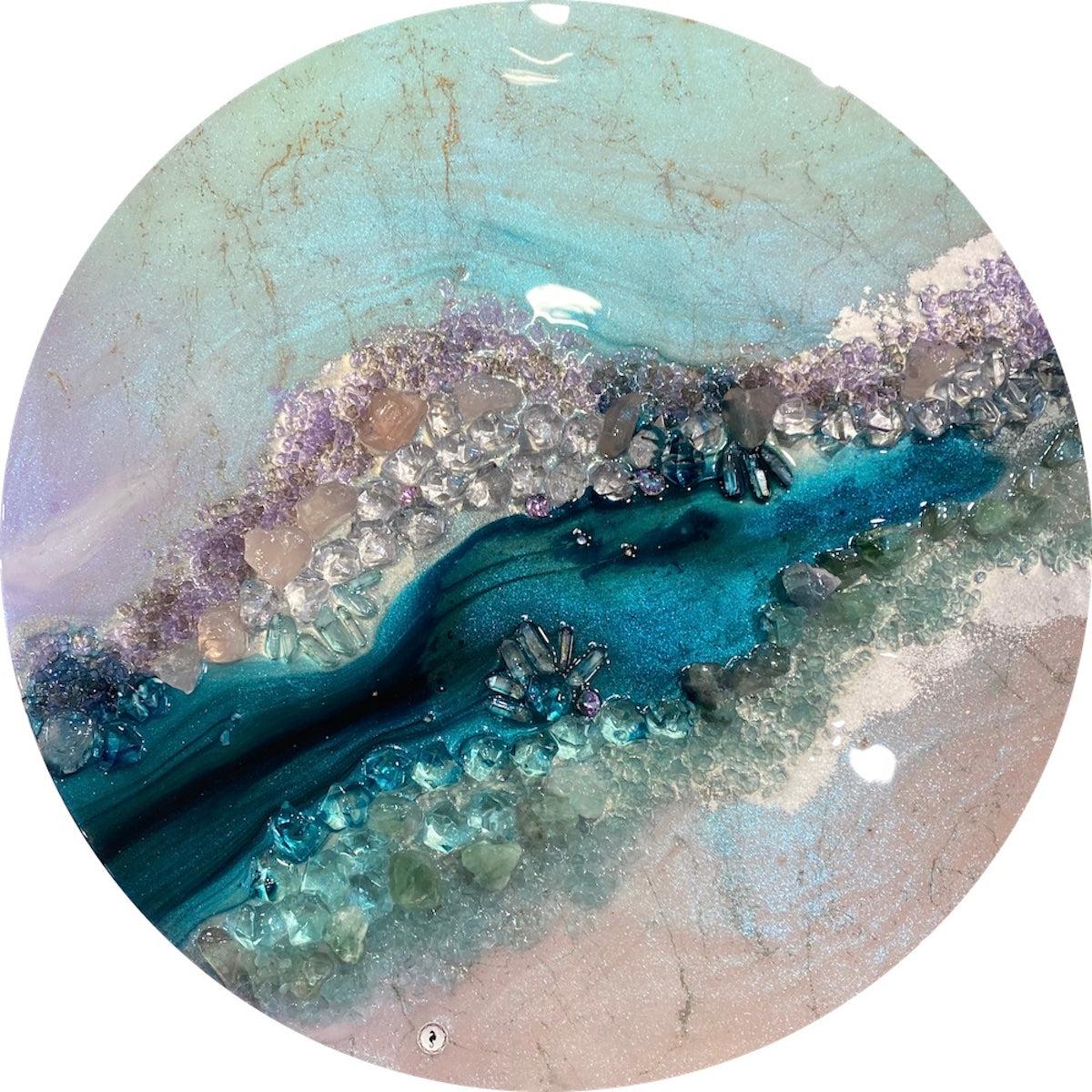 Made to Order Ocean Painting Seascape. Round Artwork.