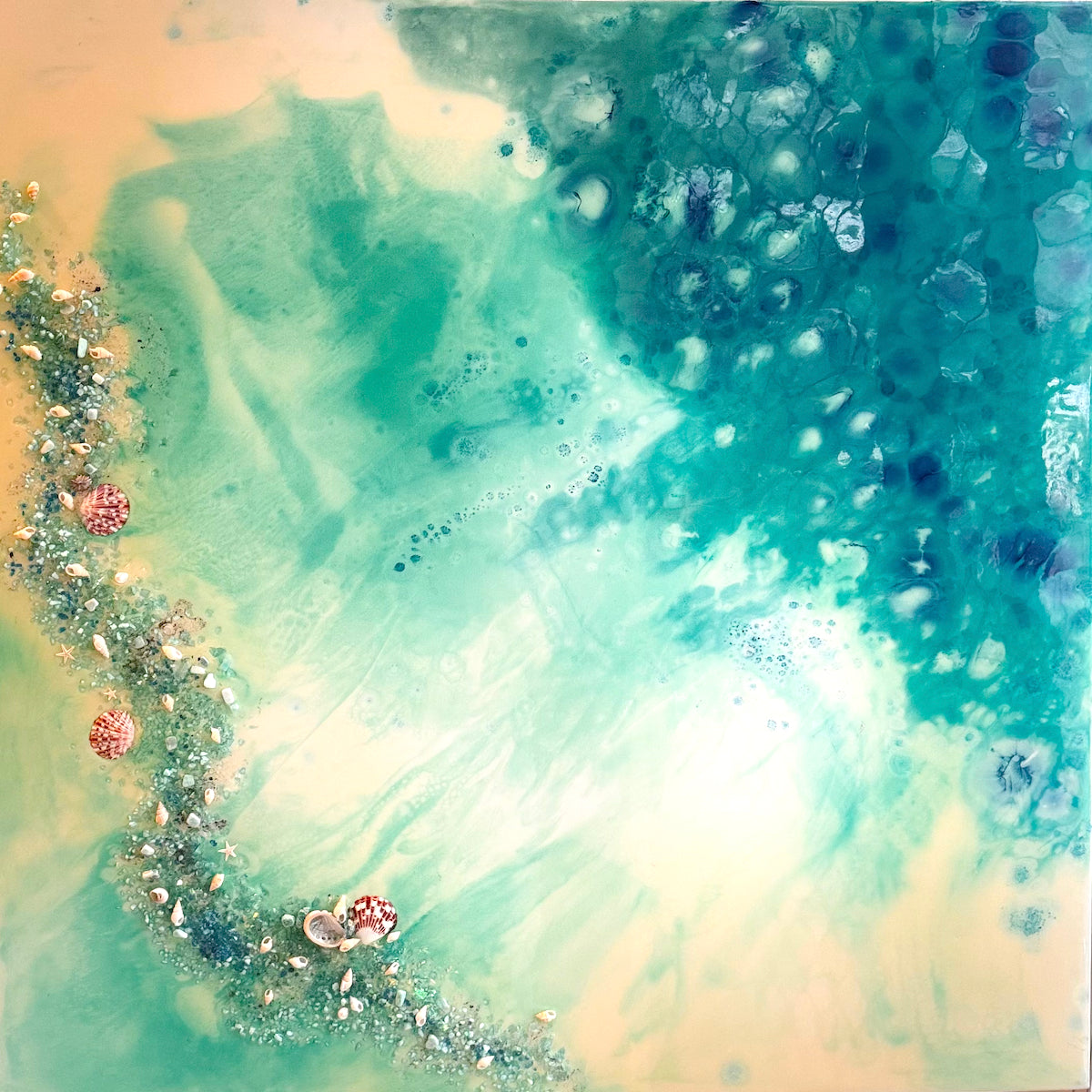 Whitsundays Blue Reef. 90x90cm FRAMED