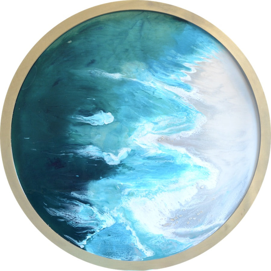 MADE TO ORDER Round Seascape Porthole Beach Circle Ocean Painting