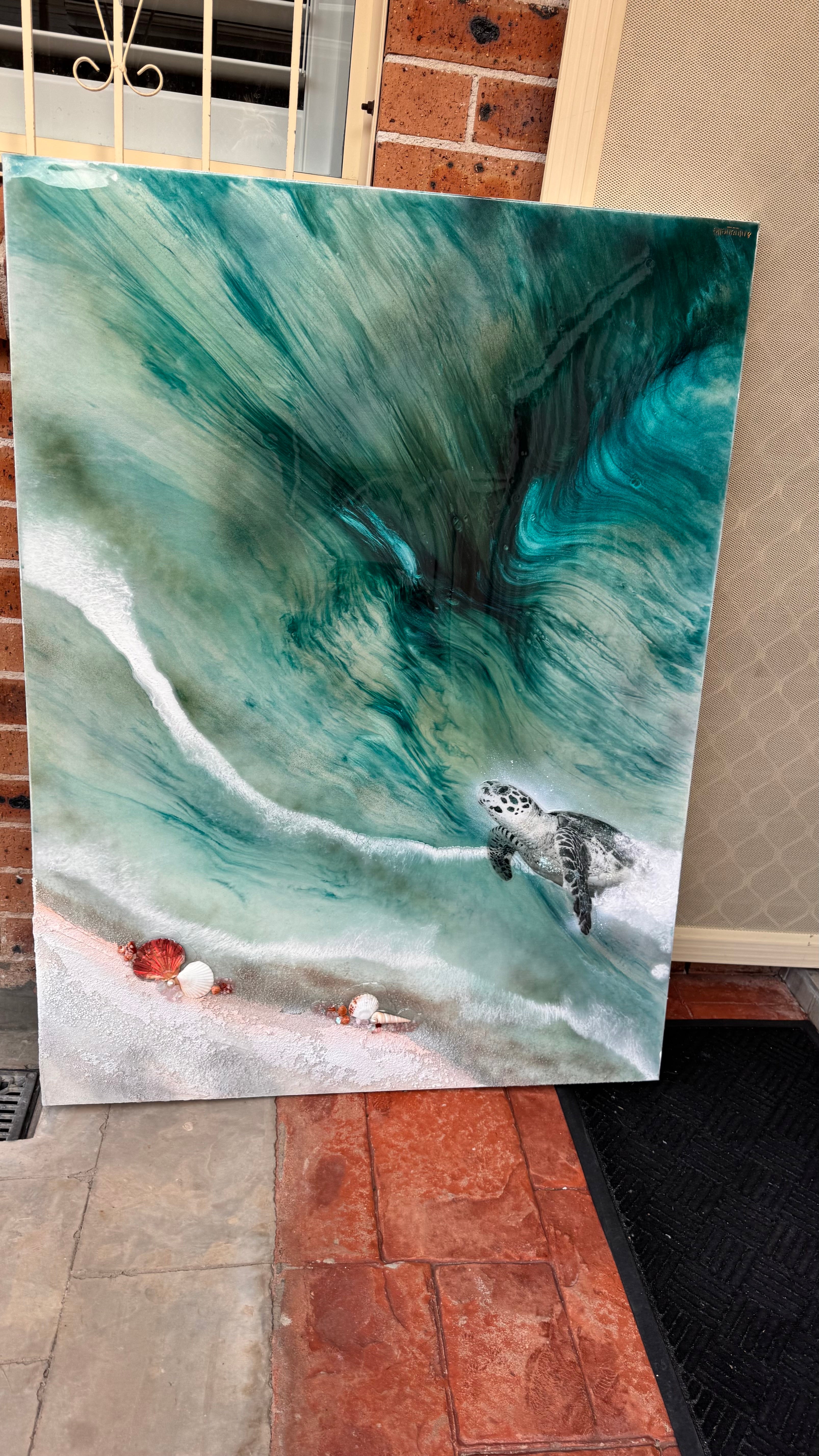 Honu Journey Set 1&2 Sand, Rose Quartz, Pearl, Shells 185x125cm (125x95cm each)