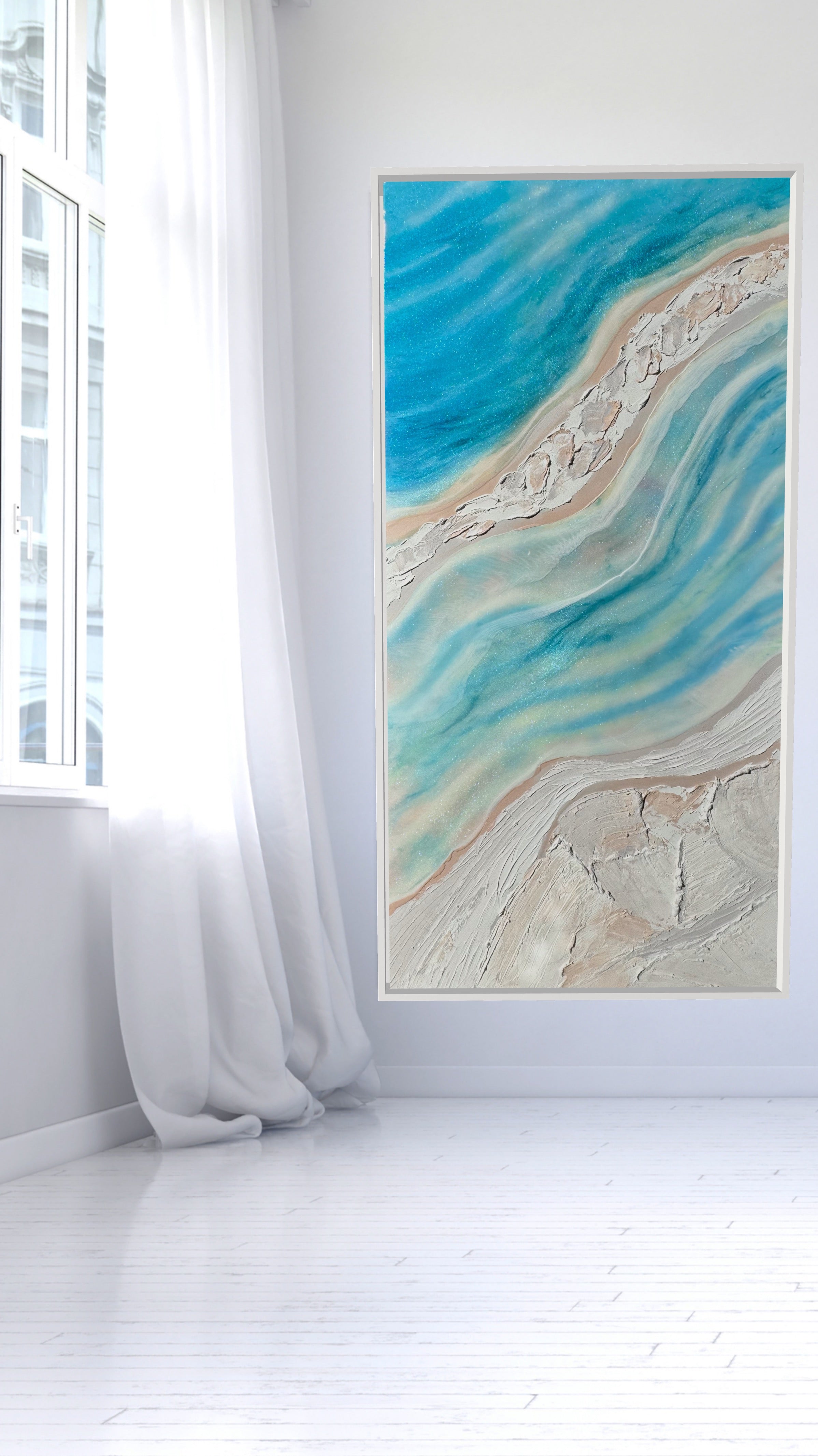 Whitehaven 90x180cm with Sand FRAMED