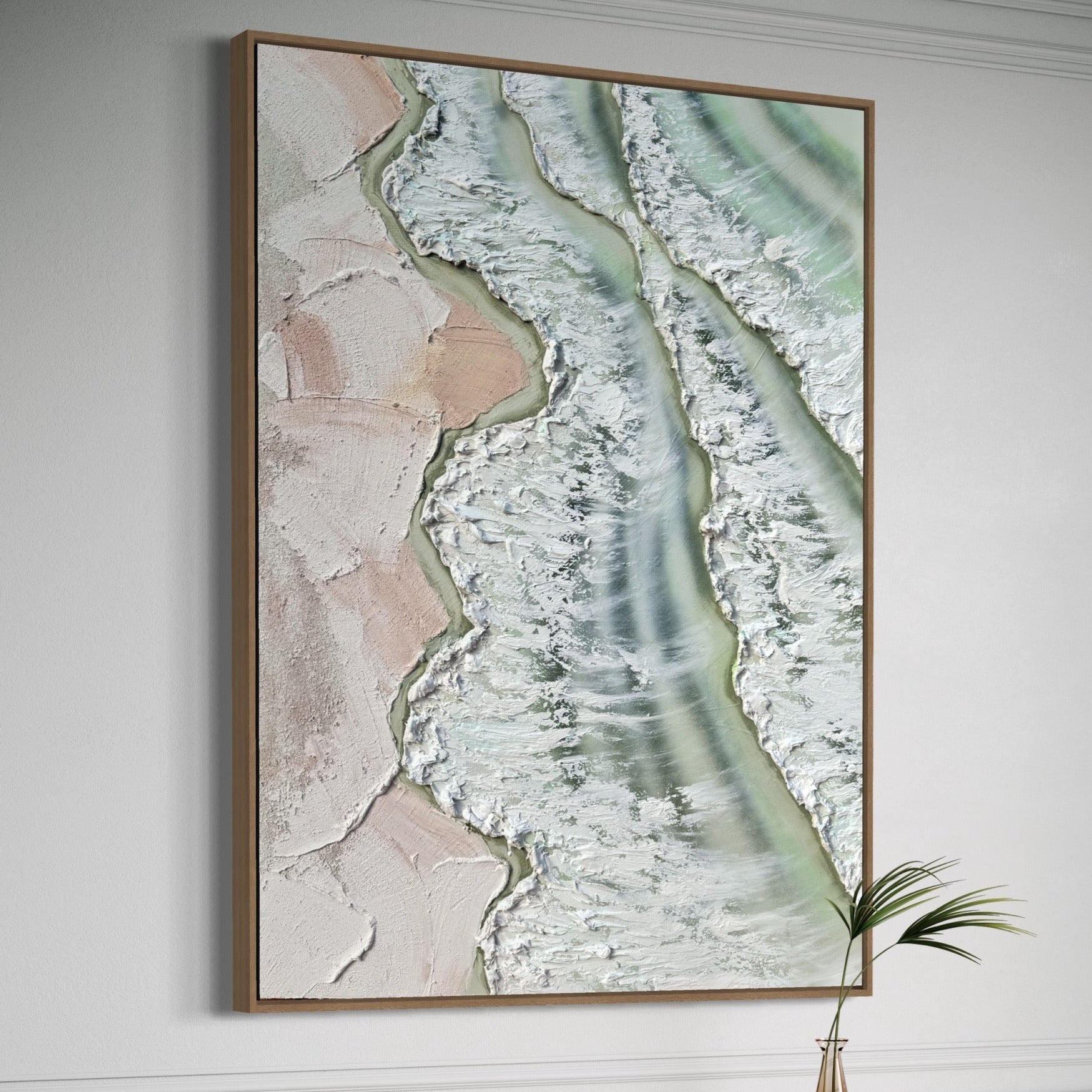 Whitsundays Green Tide. Original Texture Artwork. 90x120cm FRAMED