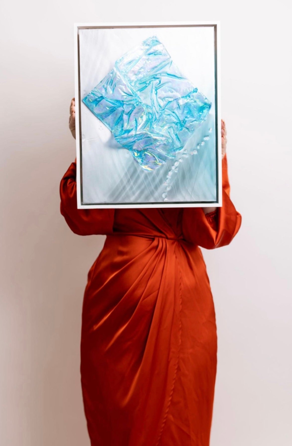 Whitsundays Blues 1 Sculptural Piece on Aluminium, Framed 35x46cm FRAMED