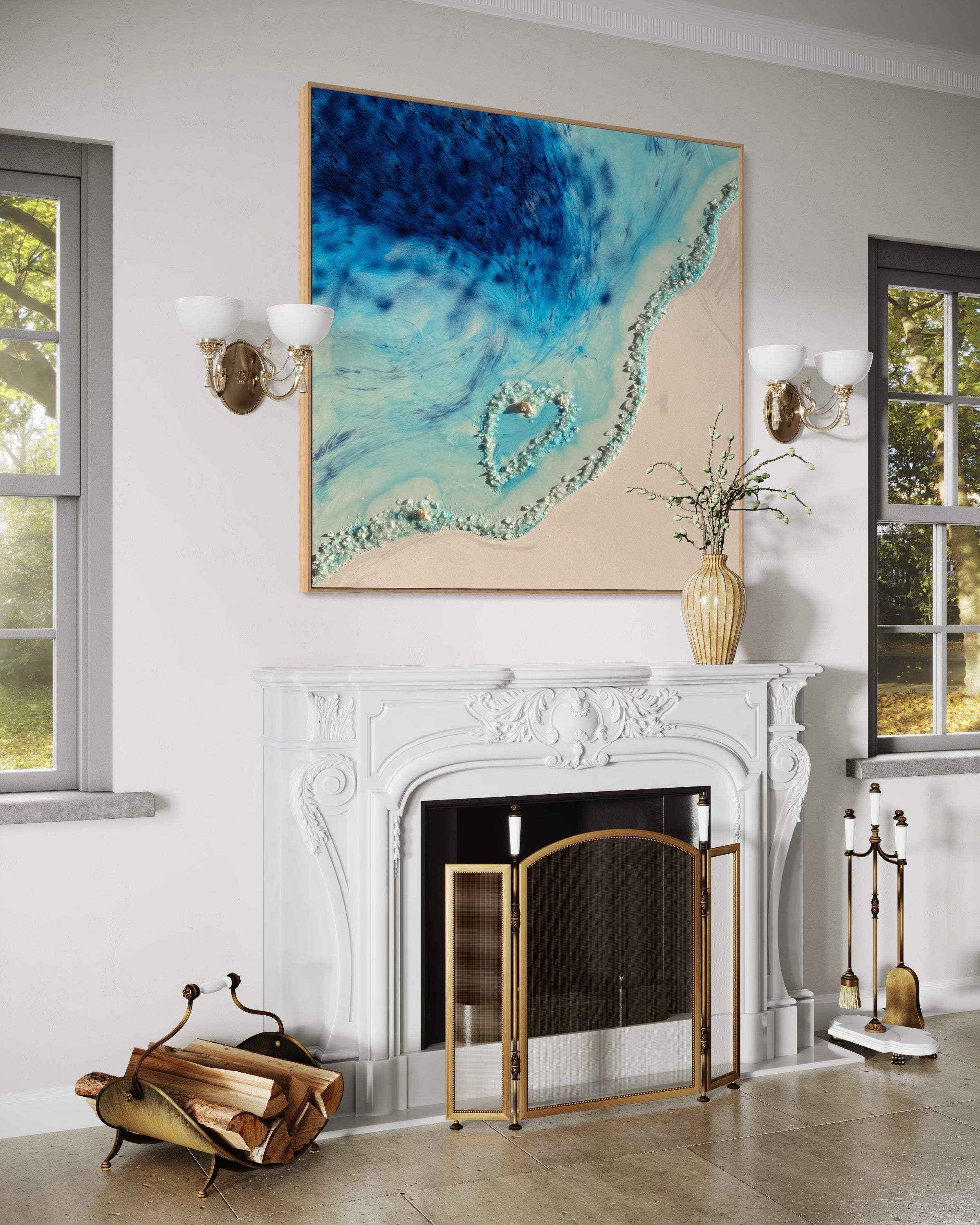 Whitsundays Blue Lagoon - 125x125cm FRAMED