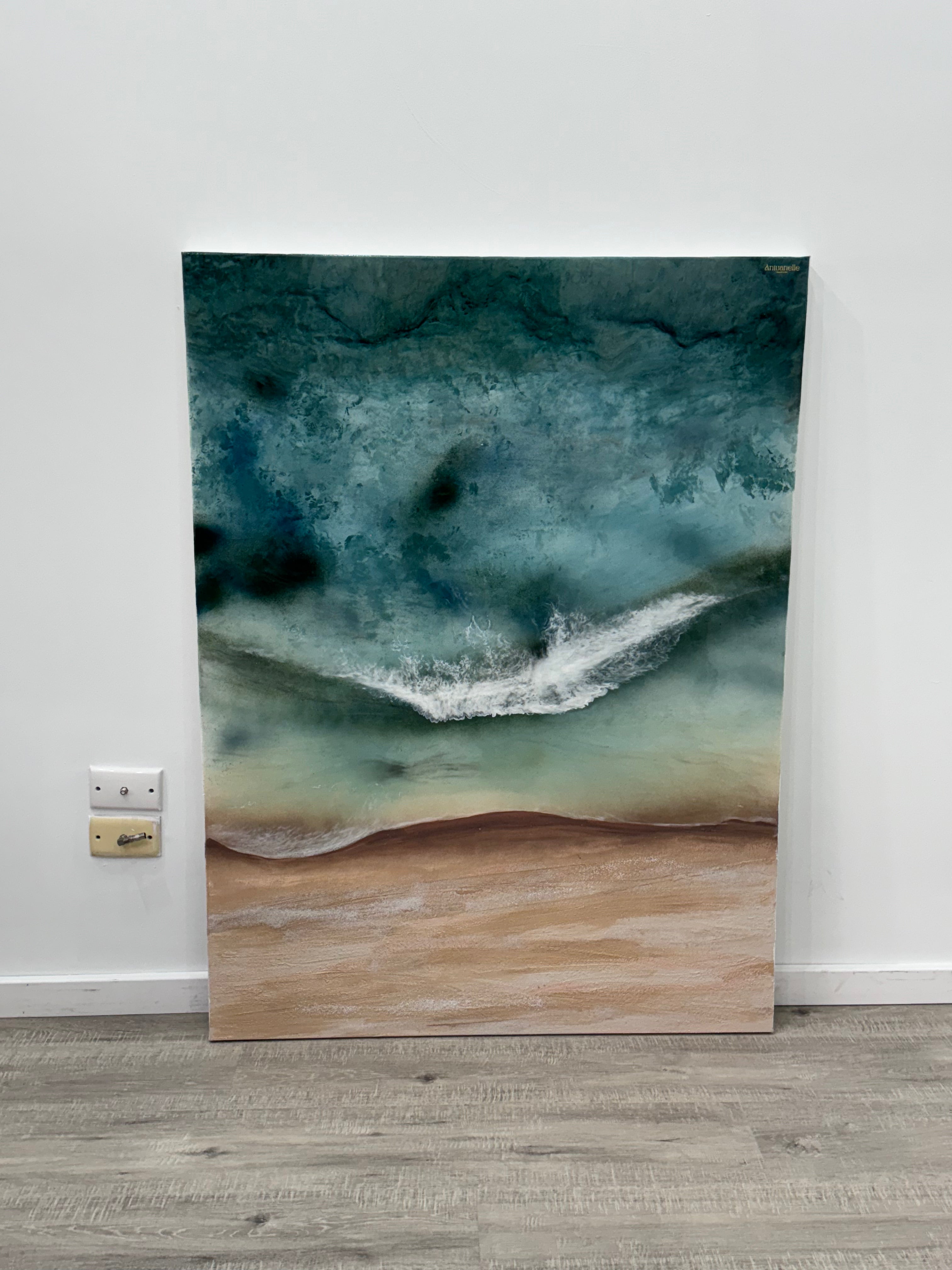 Whitsundays 2 120x90cm Sand, Liquid Glass, Acrylic