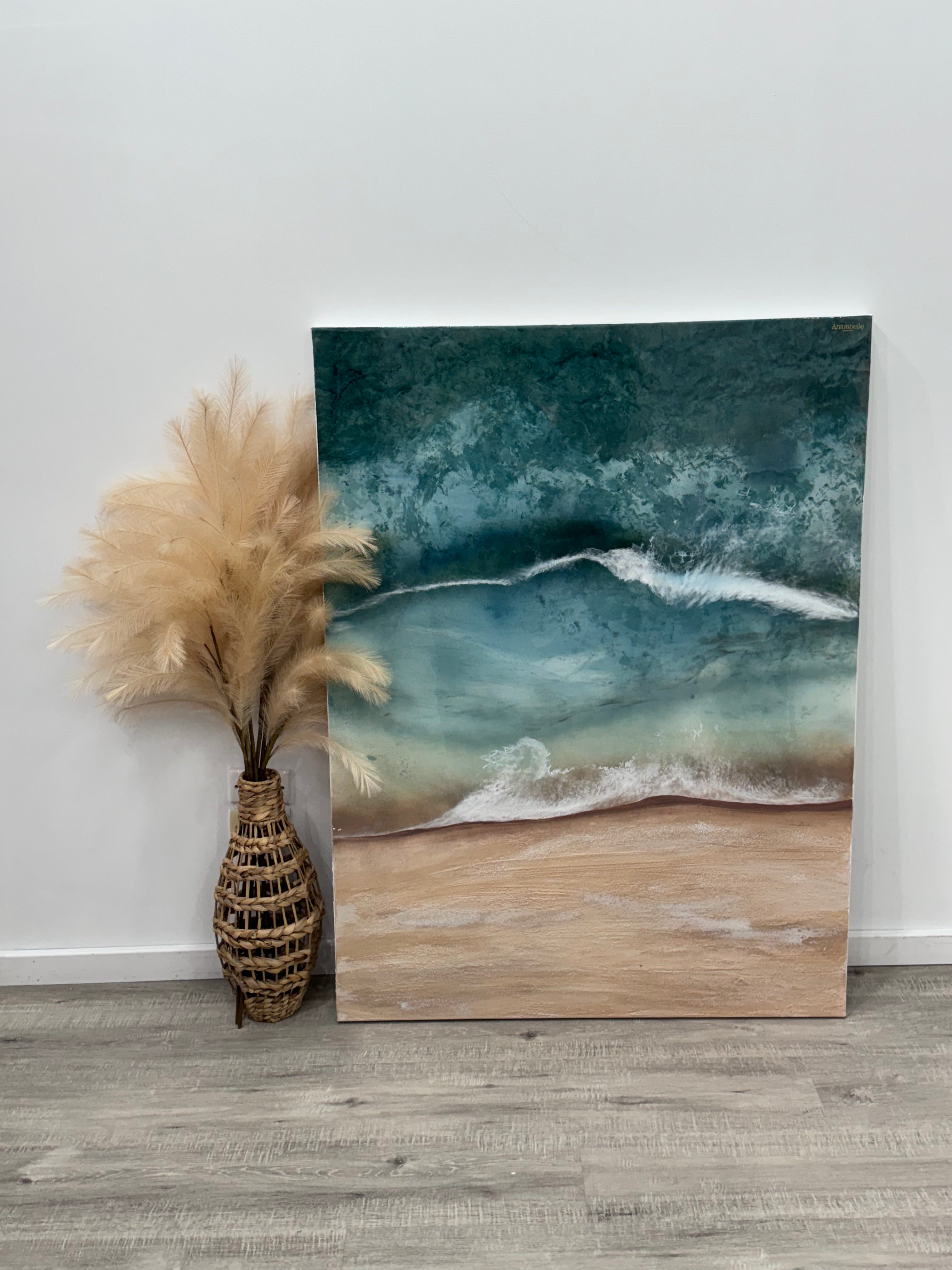 Whitsundays 2 120x90cm Sand, Liquid Glass, Acrylic