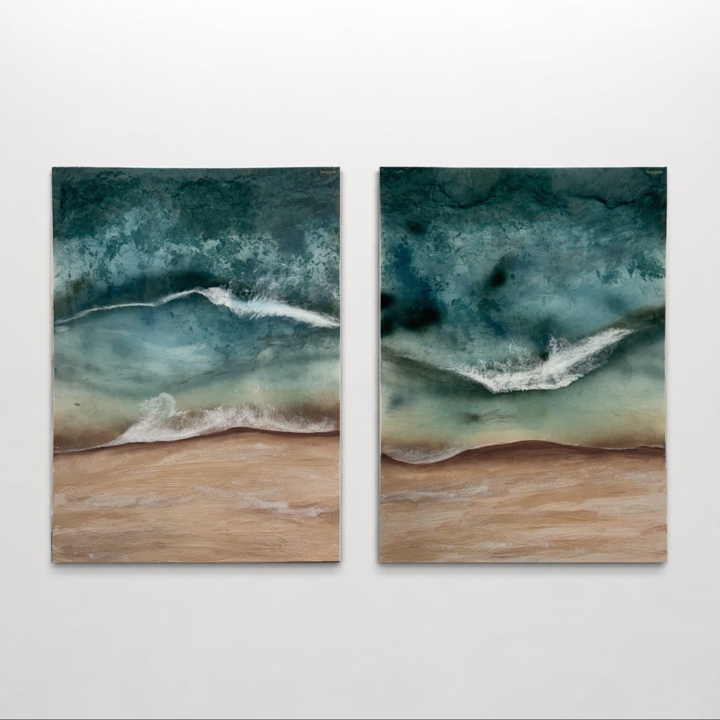 Whitsundays 1 120x90cm Sand, Liquid Glass, Acrylic