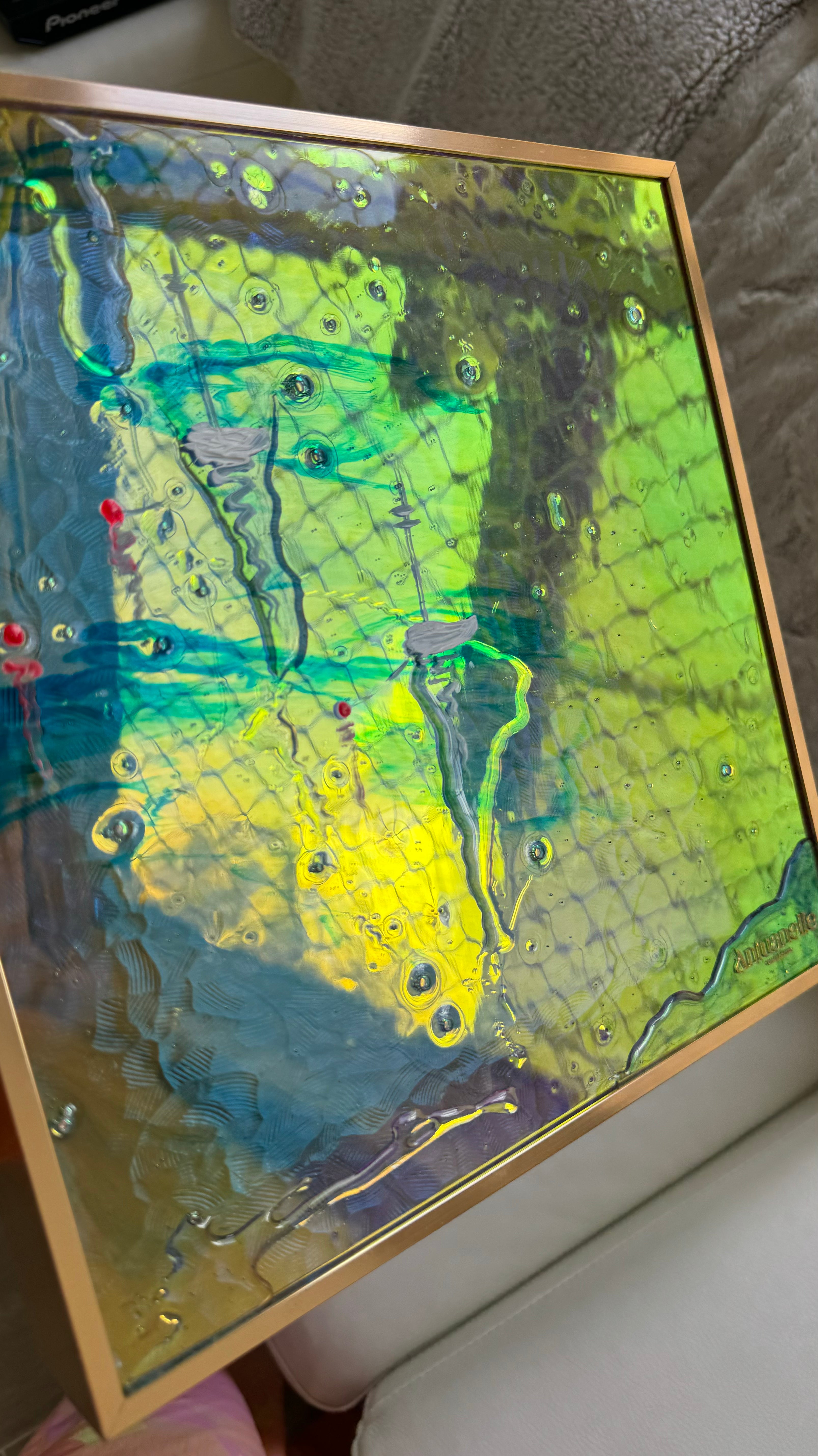 St Tropez Boats Artwork Anchored FRAMED 30x30cm