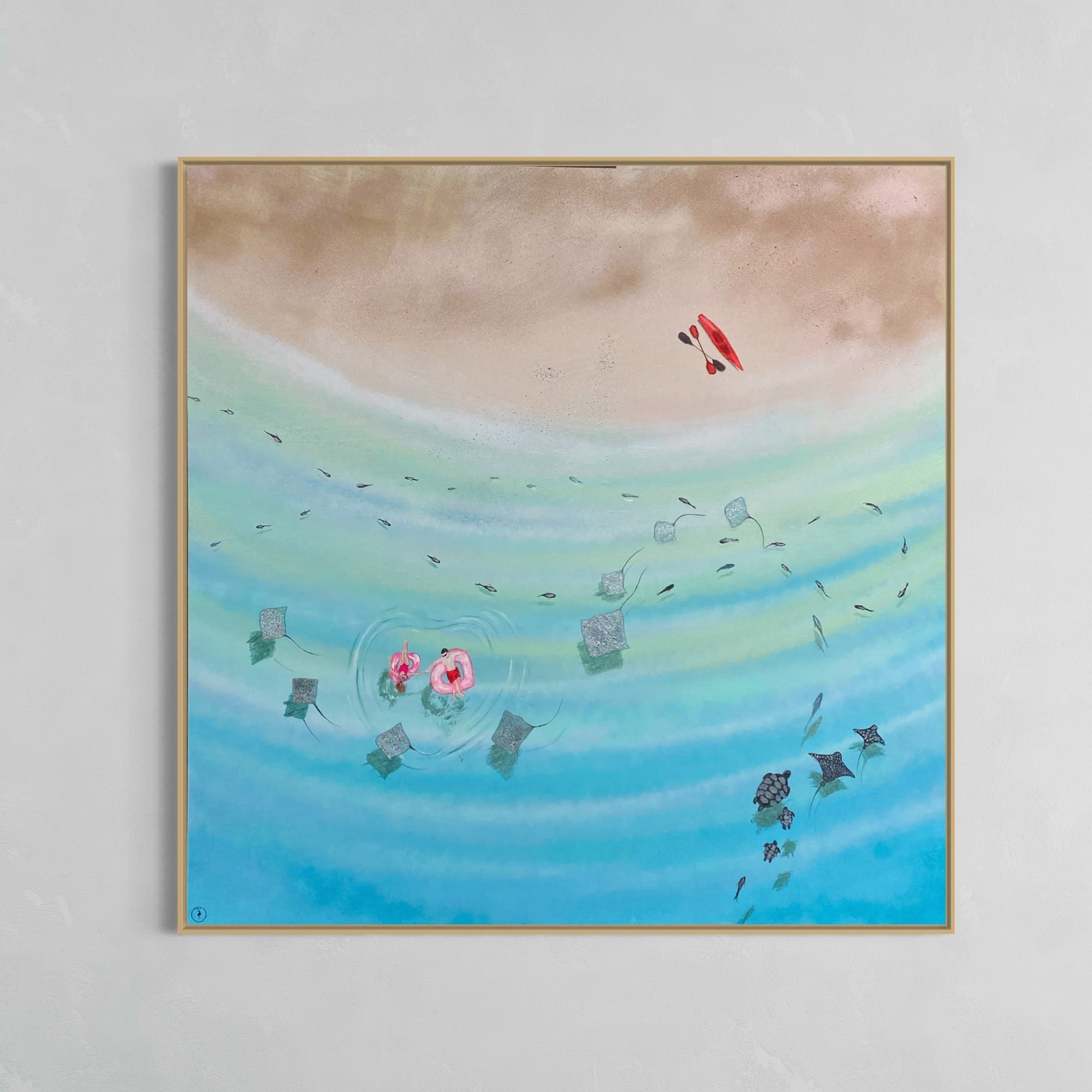 Hawaii 100x100cm. FRAMED