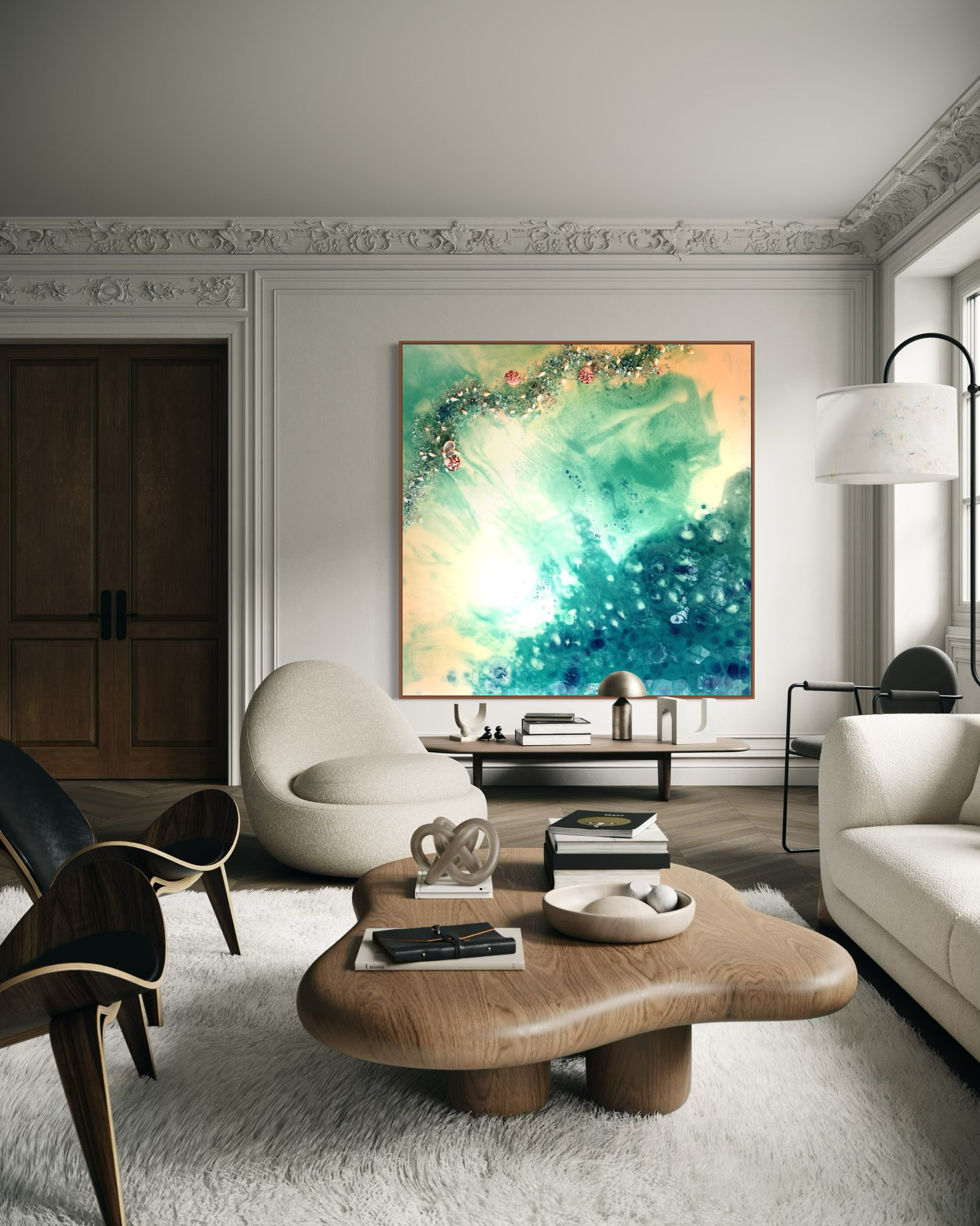 Whitsundays Blue Reef. 90x90cm FRAMED