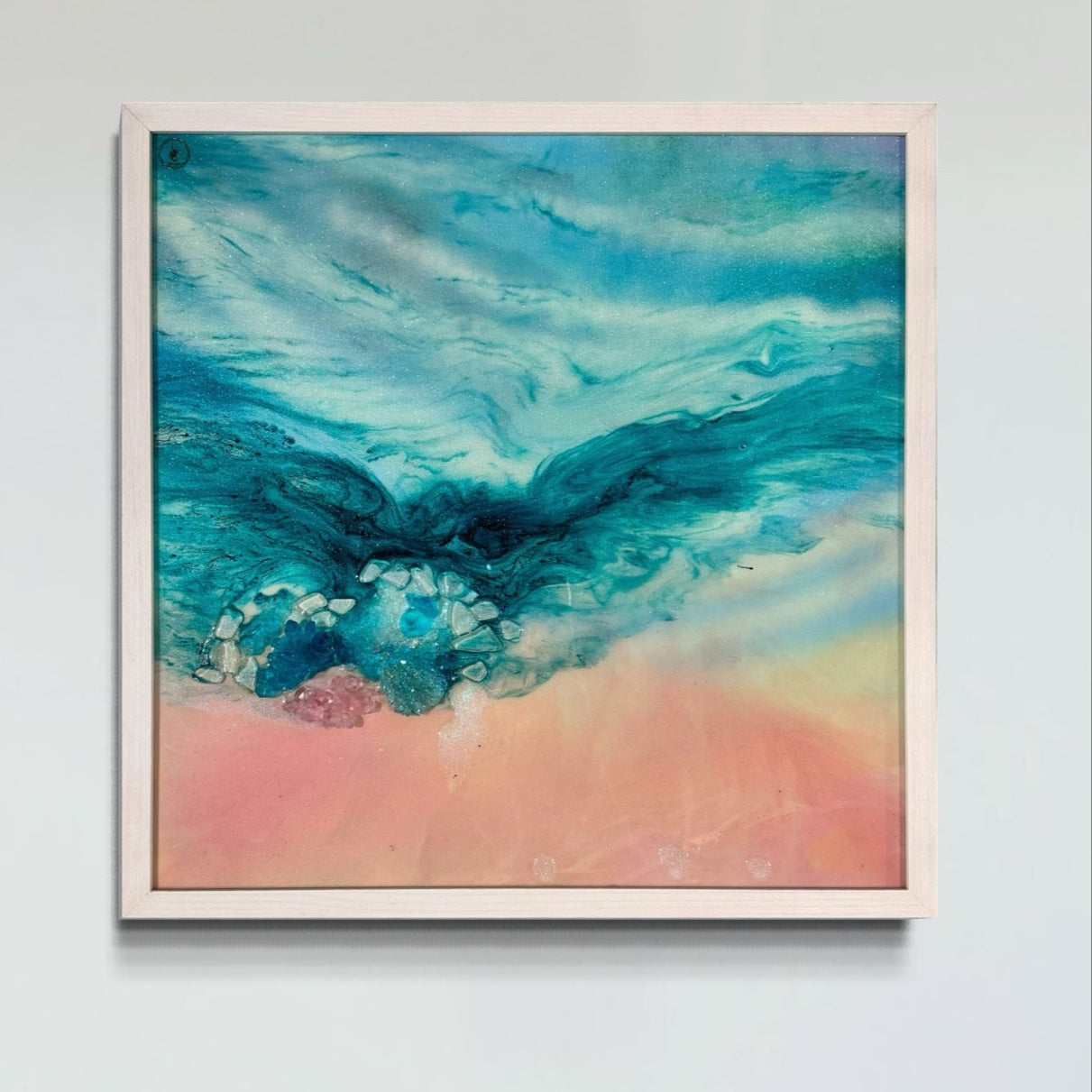 Laguna Beach Vibes set of 2 110x55cm FRAMED 55x55 cm each