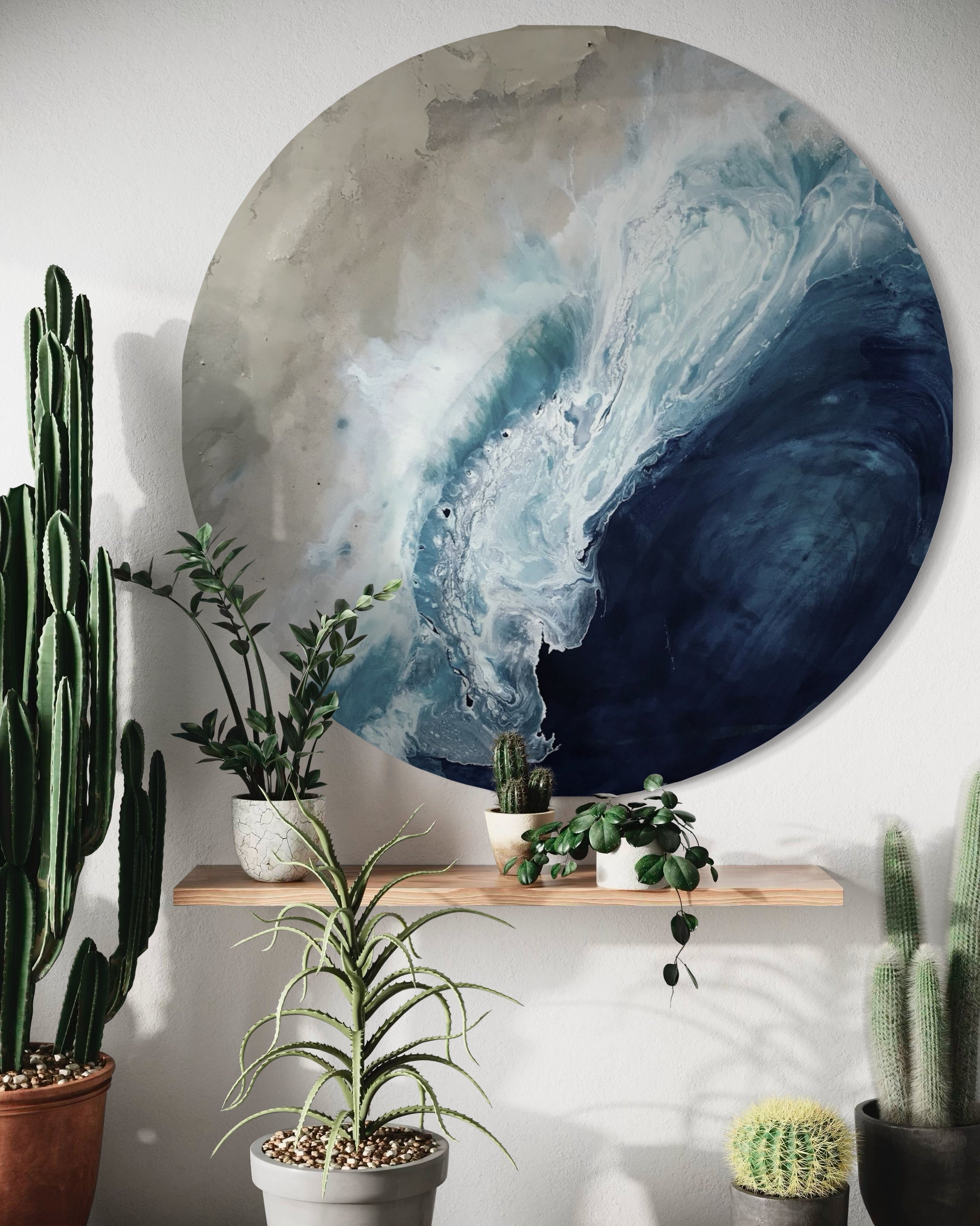 Made to Order Ocean Painting Seascape. Round Artwork.
