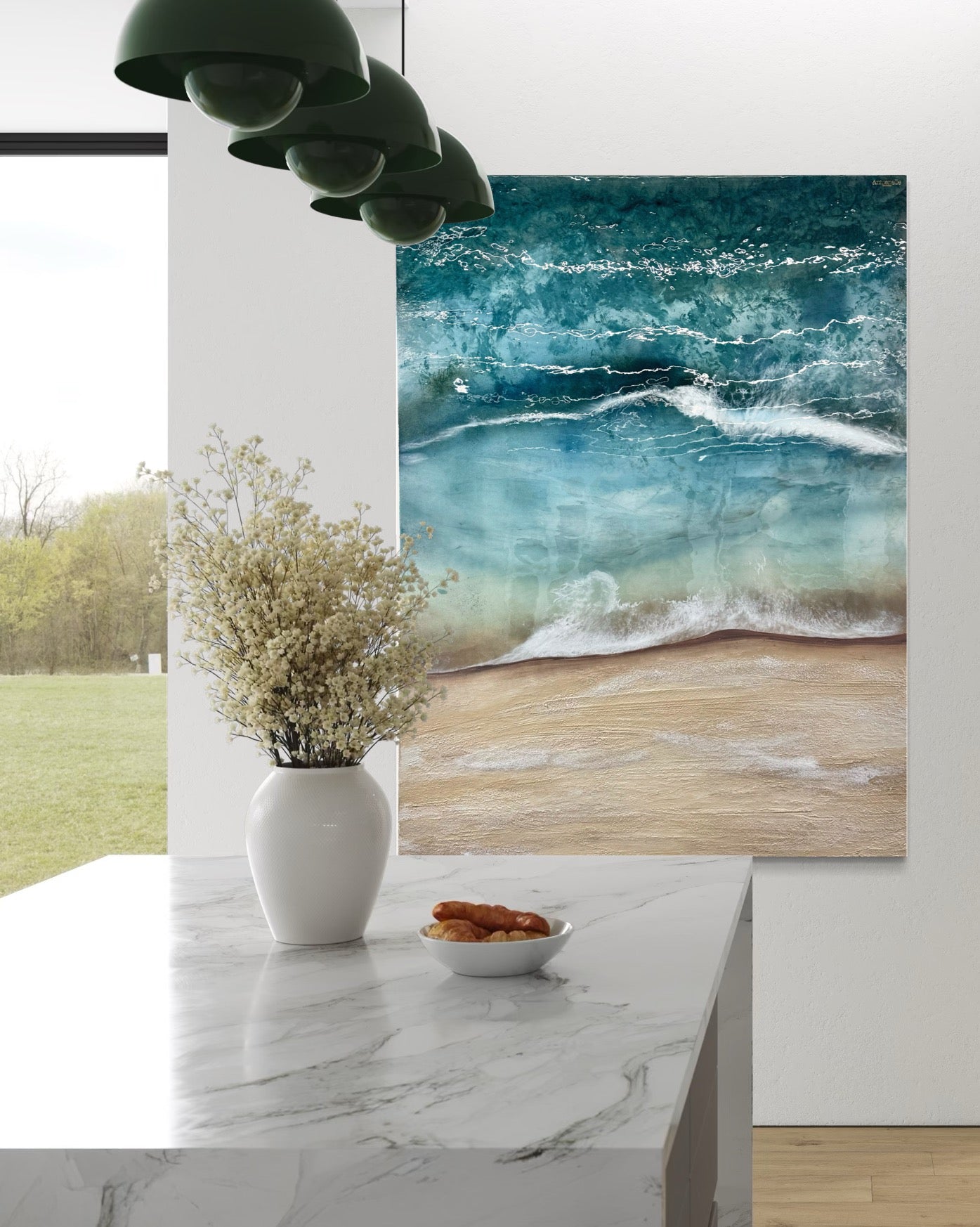 Whitsundays 1 120x90cm Sand, Liquid Glass, Acrylic