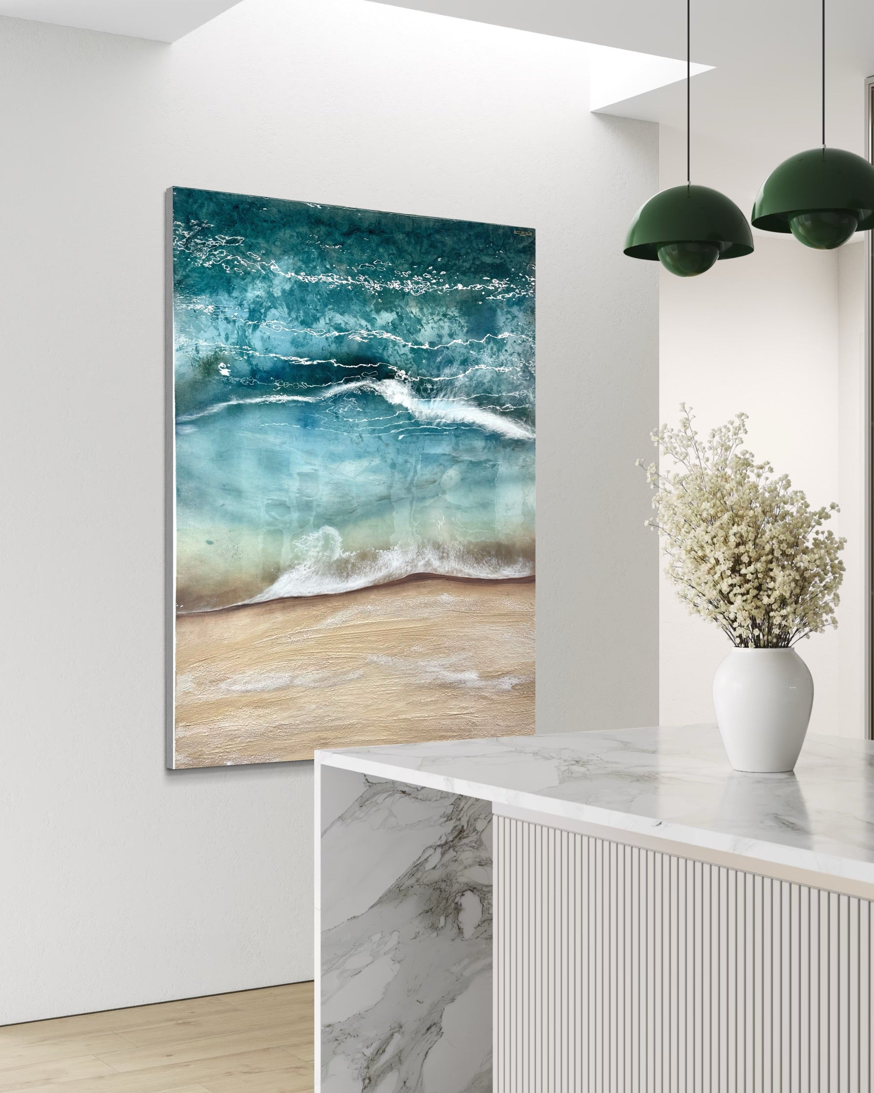 Whitsundays 1 120x90cm Sand, Liquid Glass, Acrylic