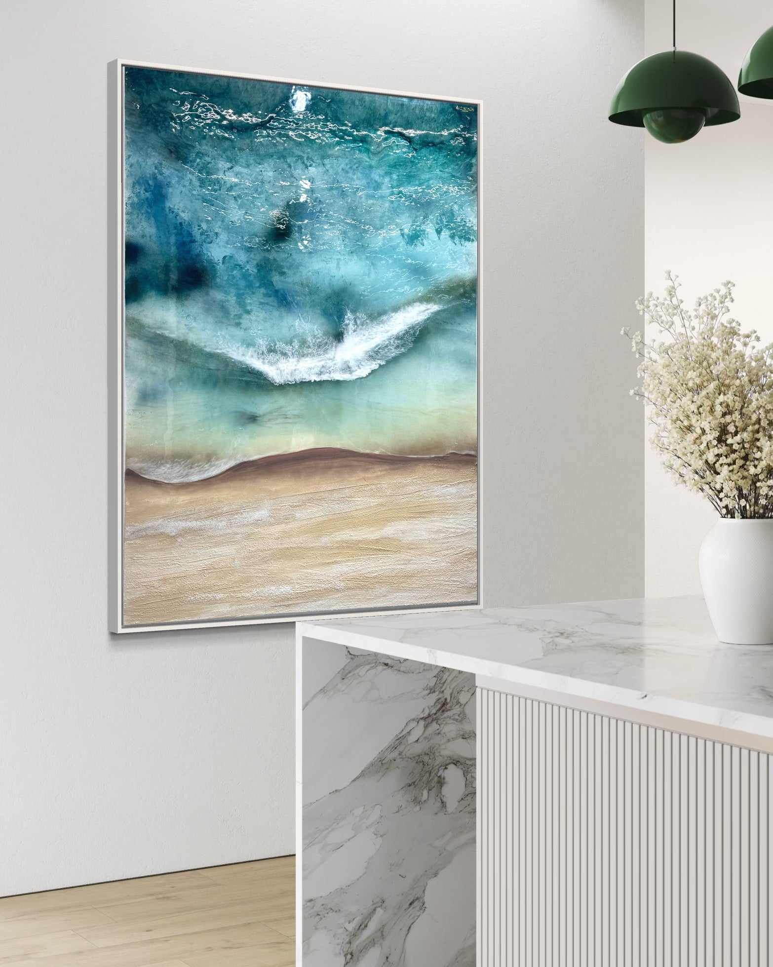 Whitsundays 2 120x90cm Sand, Liquid Glass, Acrylic