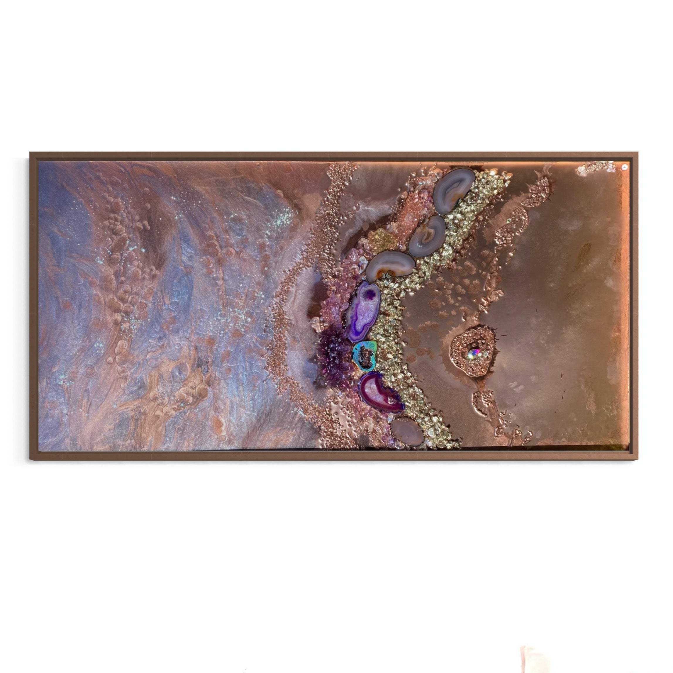 Rose Gold Crystal Reef. Copper Reflective Original Artwork