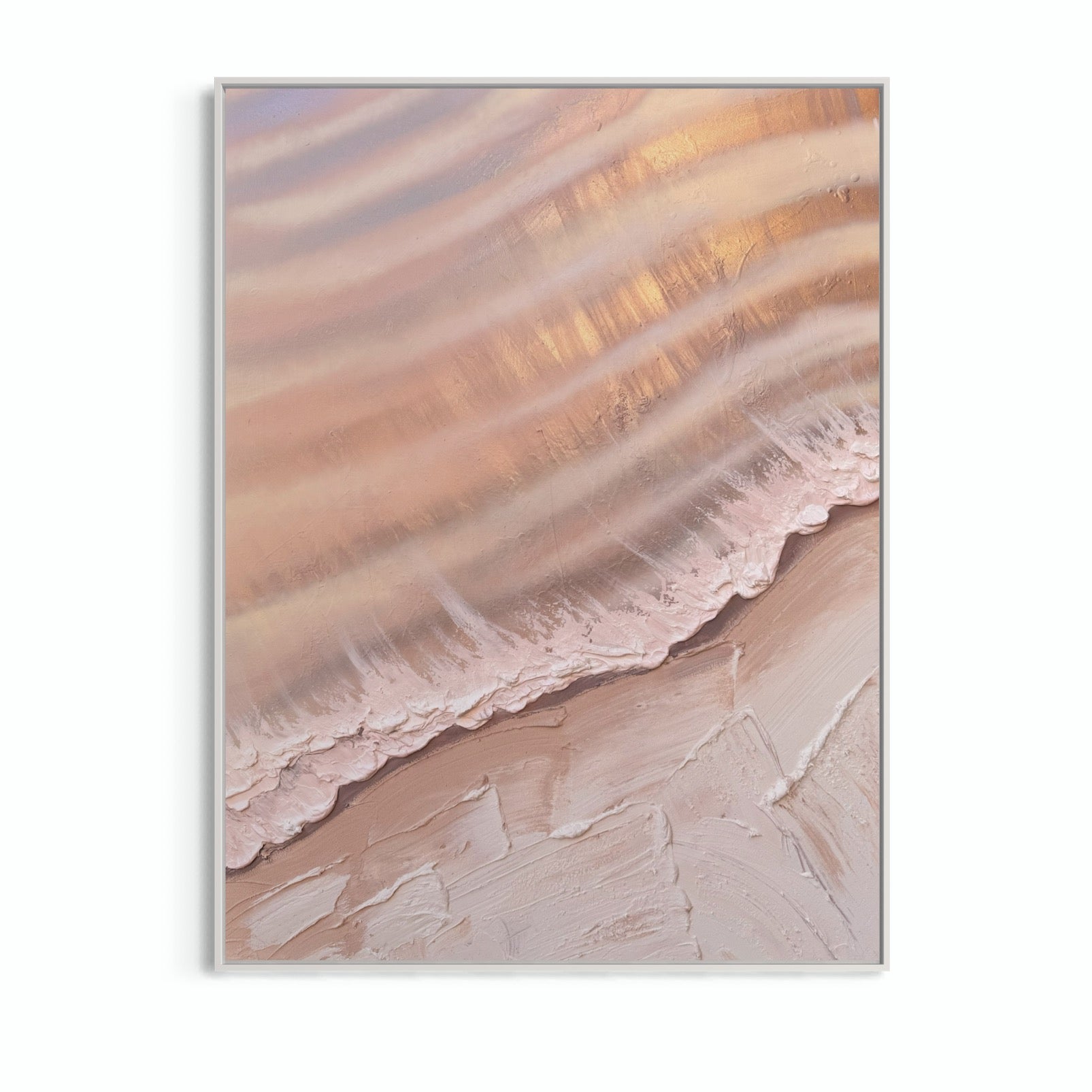 Blush Original Texture Artwork. Byron Sands. 90x120cm FRAMED