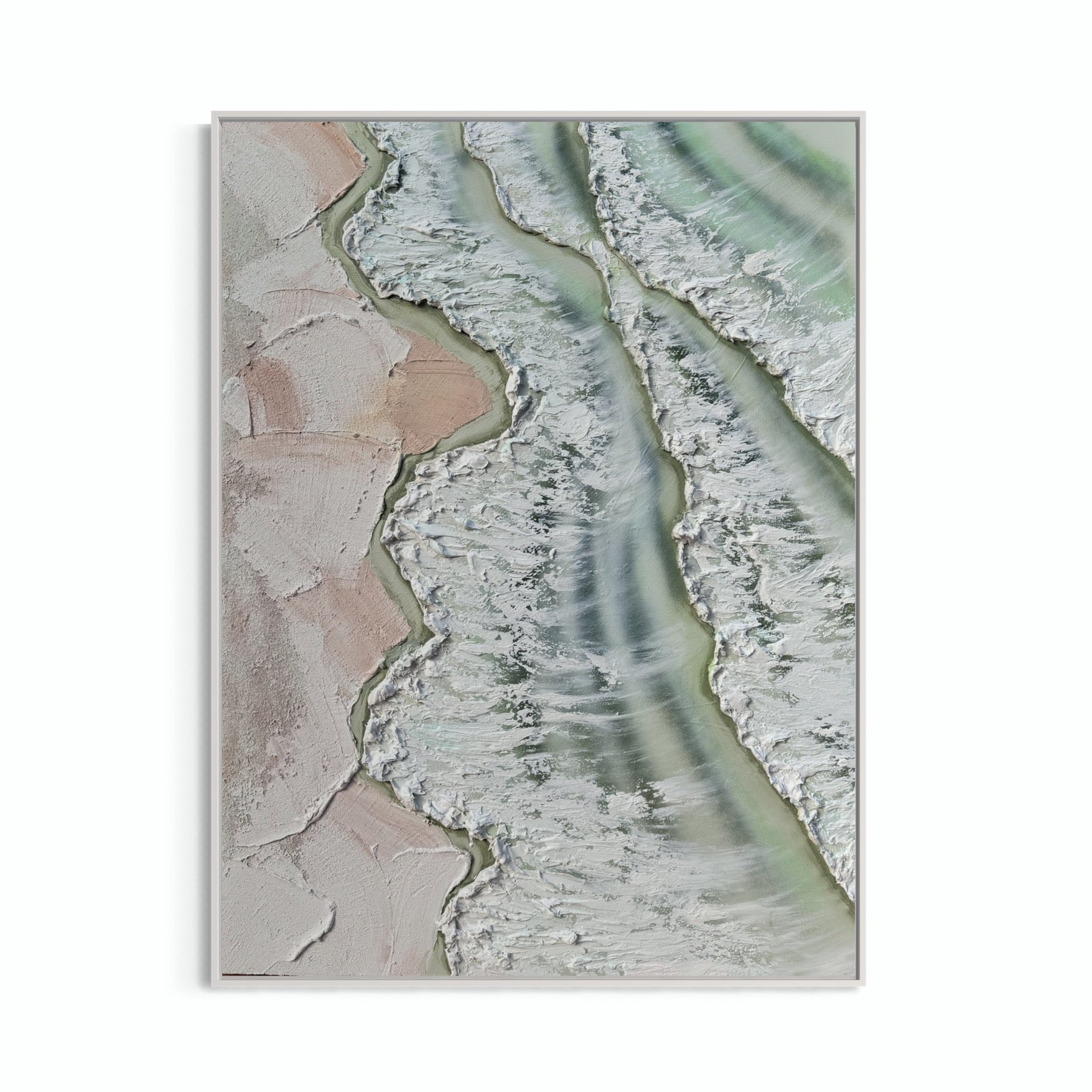 Whitsundays Green Tide. Original Texture Artwork. 90x120cm FRAMED