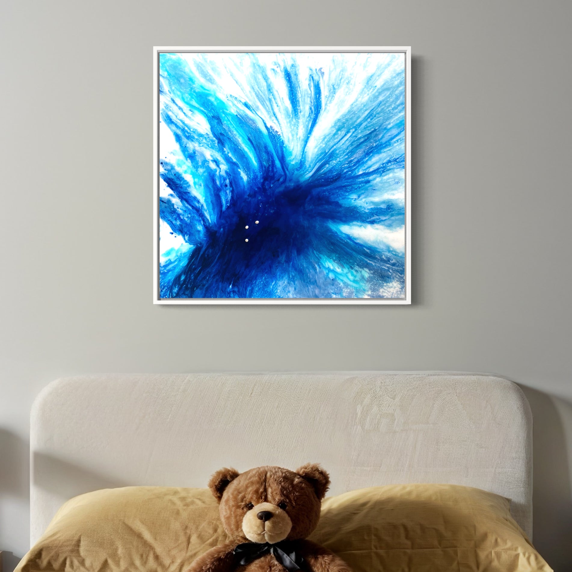 My Ultramarine Heaven. Original Abstract Artwork. 60x60cm Framed.