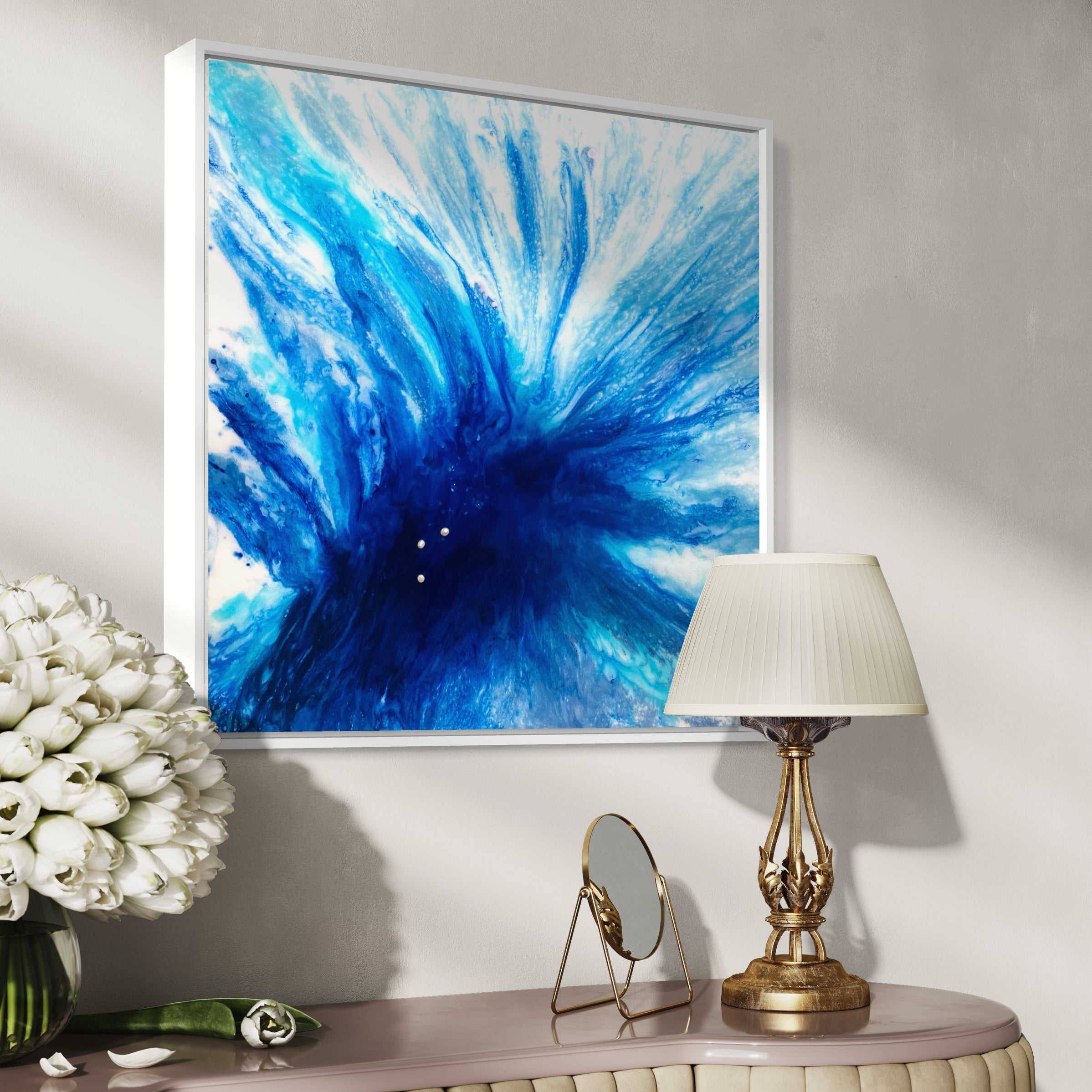 My Ultramarine Heaven. Original Abstract Artwork. 60x60cm Framed.