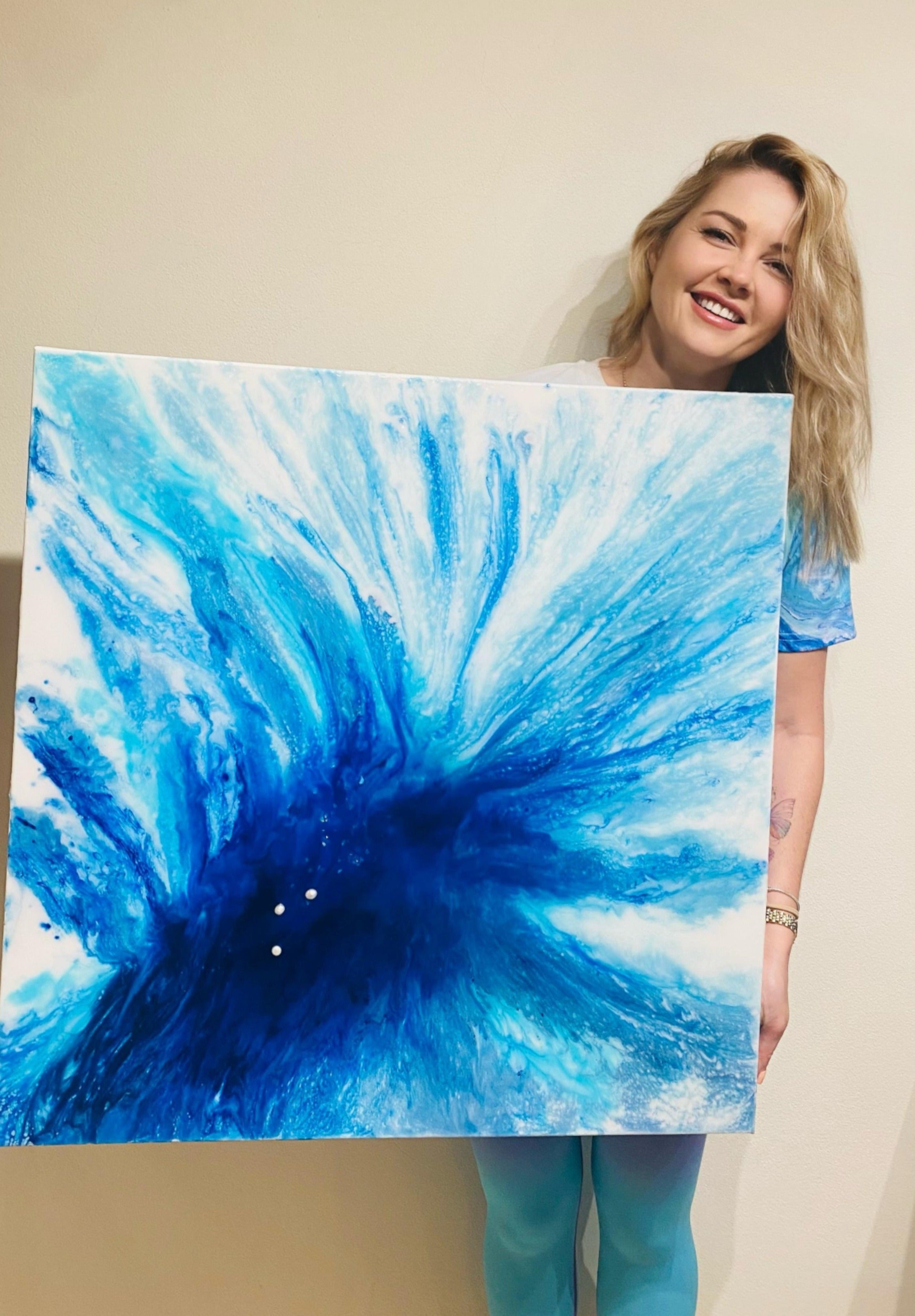 My Ultramarine Heaven. Original Abstract Artwork. 60x60cm Framed.