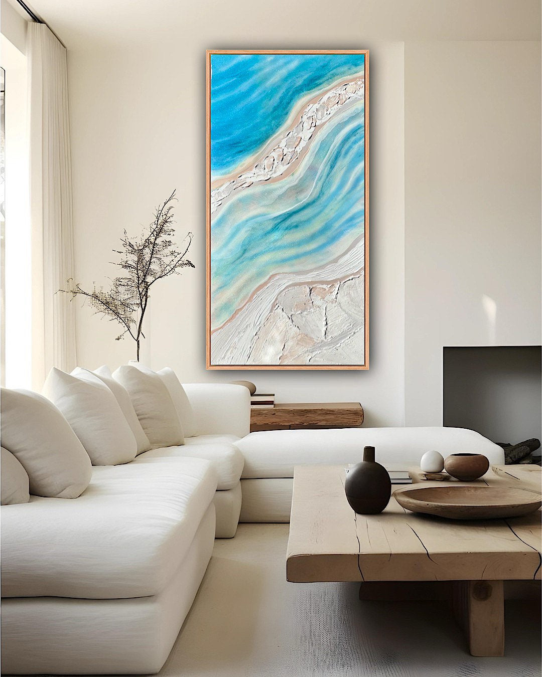 Whitehaven 90x180cm with Sand FRAMED