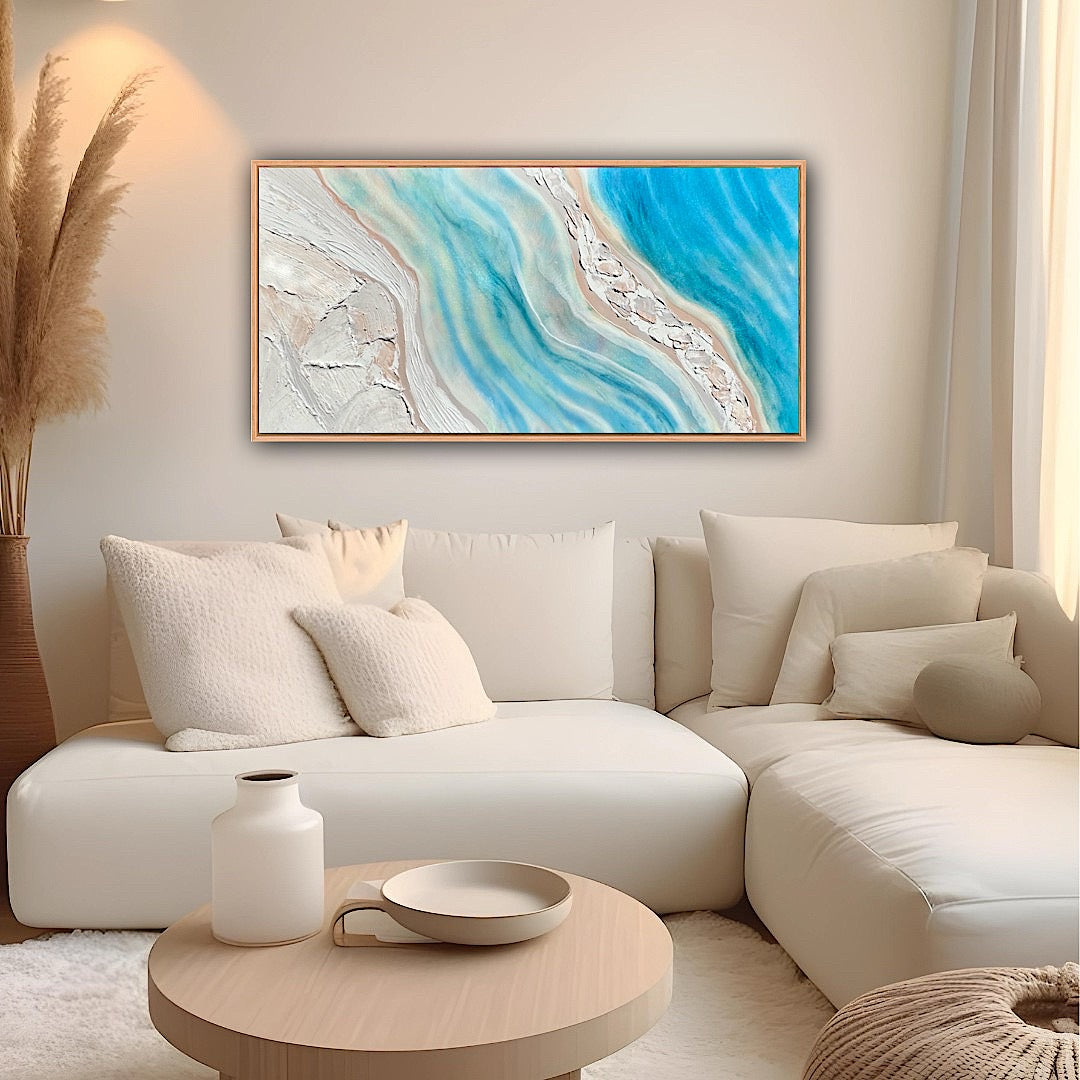 Whitehaven 90x180cm with Sand FRAMED