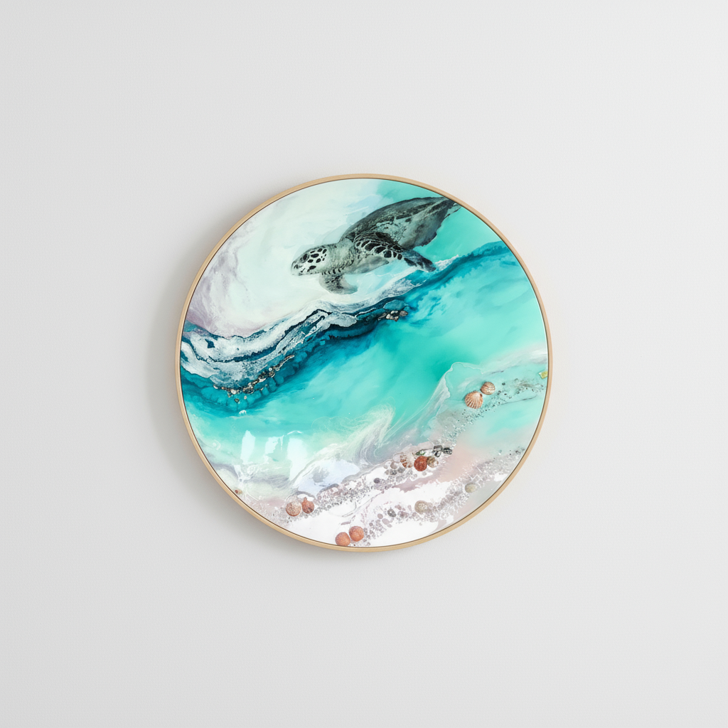 9 Bounty Turtle 2. Abalone Shell. Round Acrylic Perspex Print