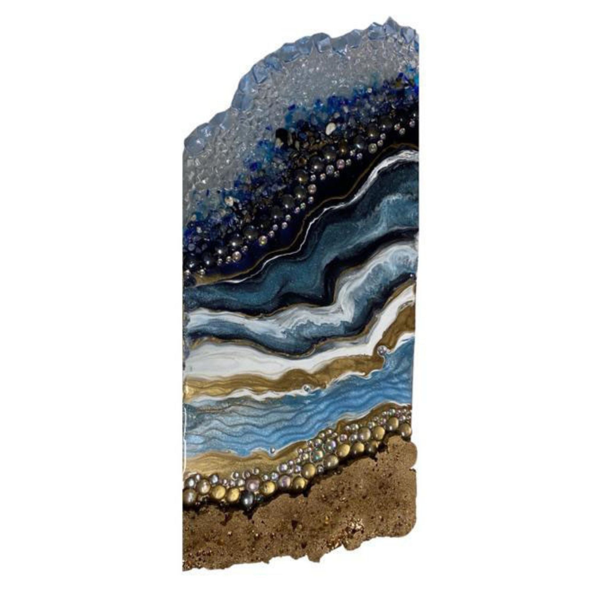Lapis Lazuli Blue Gold crytal with blue lapis lazuli, glass and clear quartz. COMMISSION