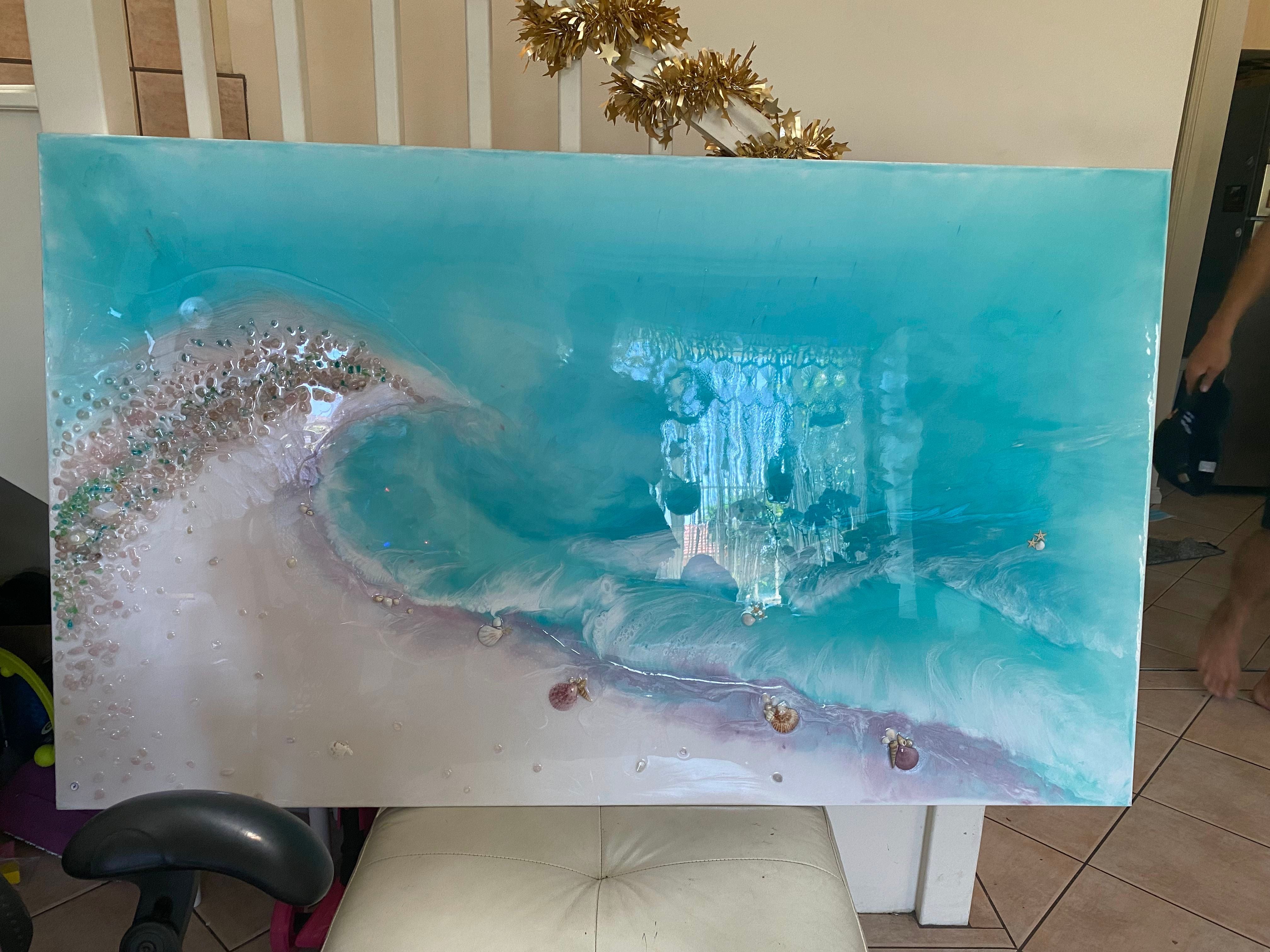 Bounty Dream Whitsundays - Whitehaven Beach - Heart Reef - Great Barrier Reef aqua 5.0. 90x150cm