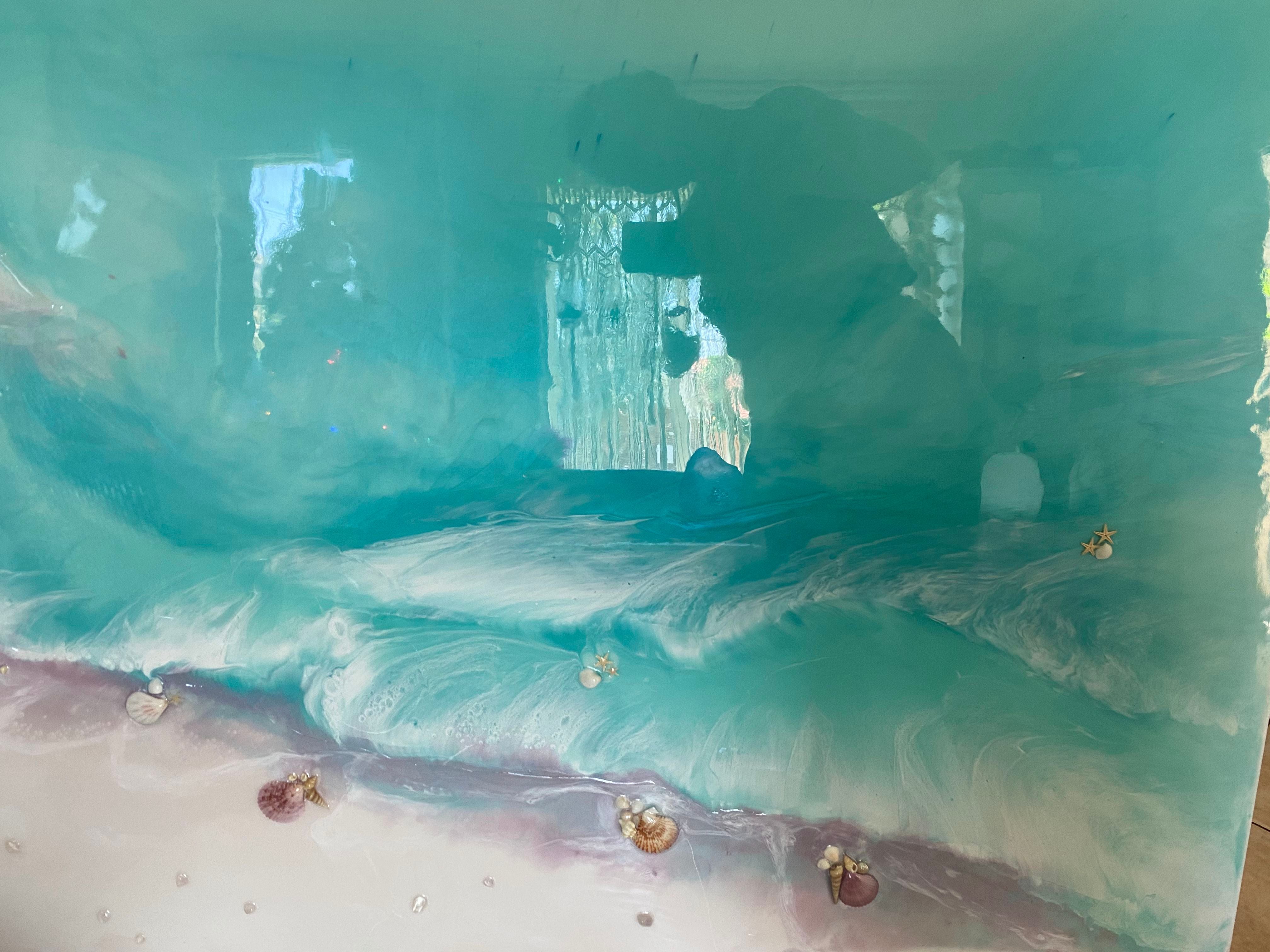 Bounty Dream Whitsundays - Whitehaven Beach - Heart Reef - Great Barrier Reef aqua 5.0. 90x150cm