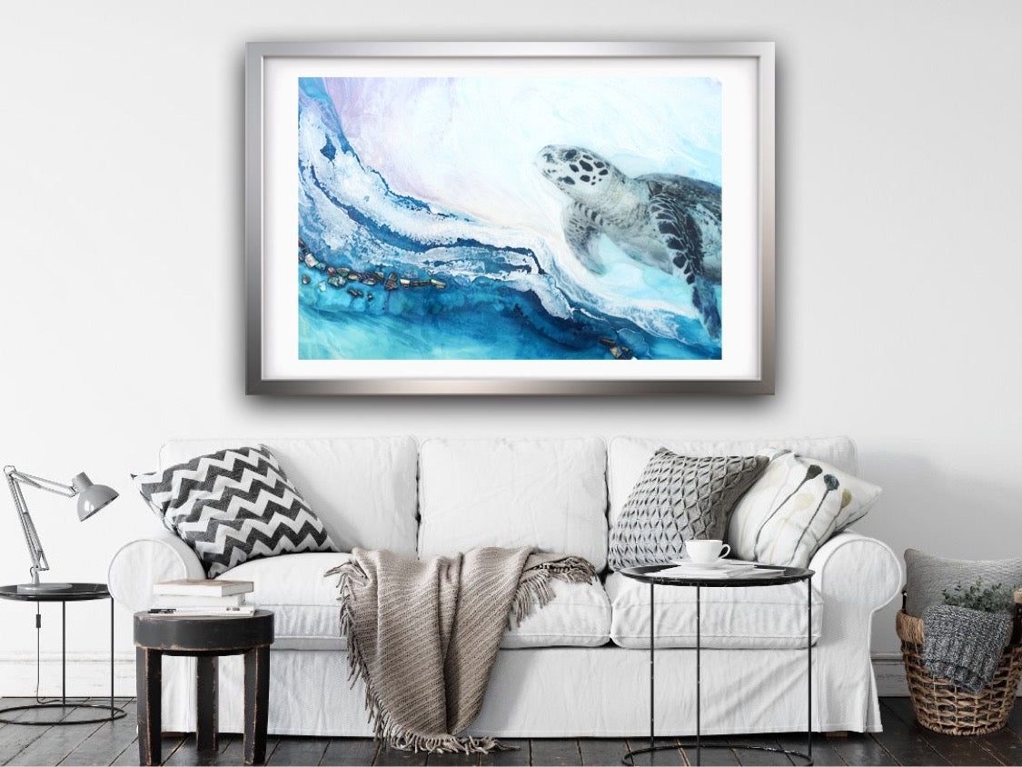 6 Bounty Turtle Indigo. Artwork. Limited Edition Print