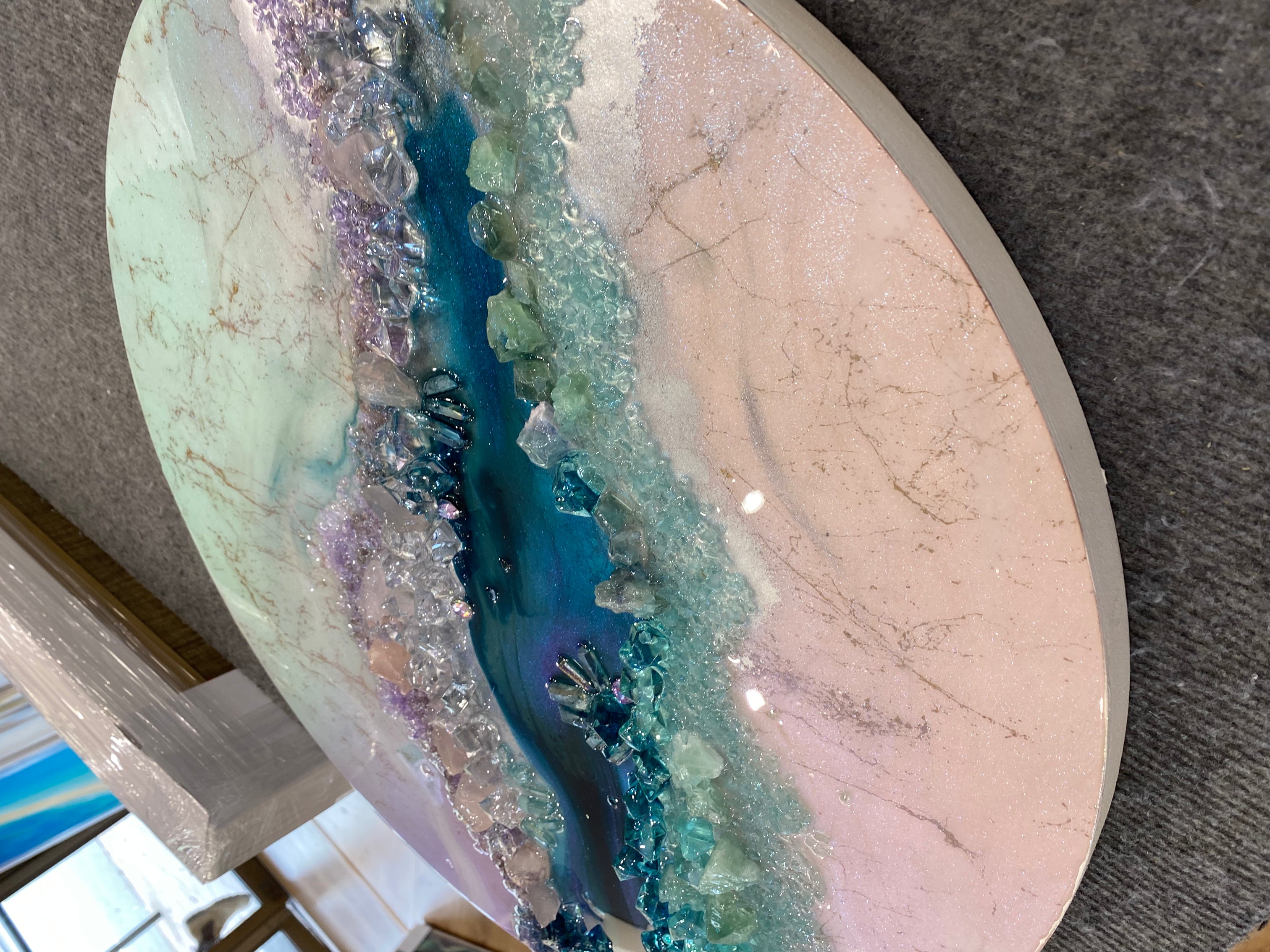 Elixir 6 . Bounty Reef Round Artwork with quartz 50cm