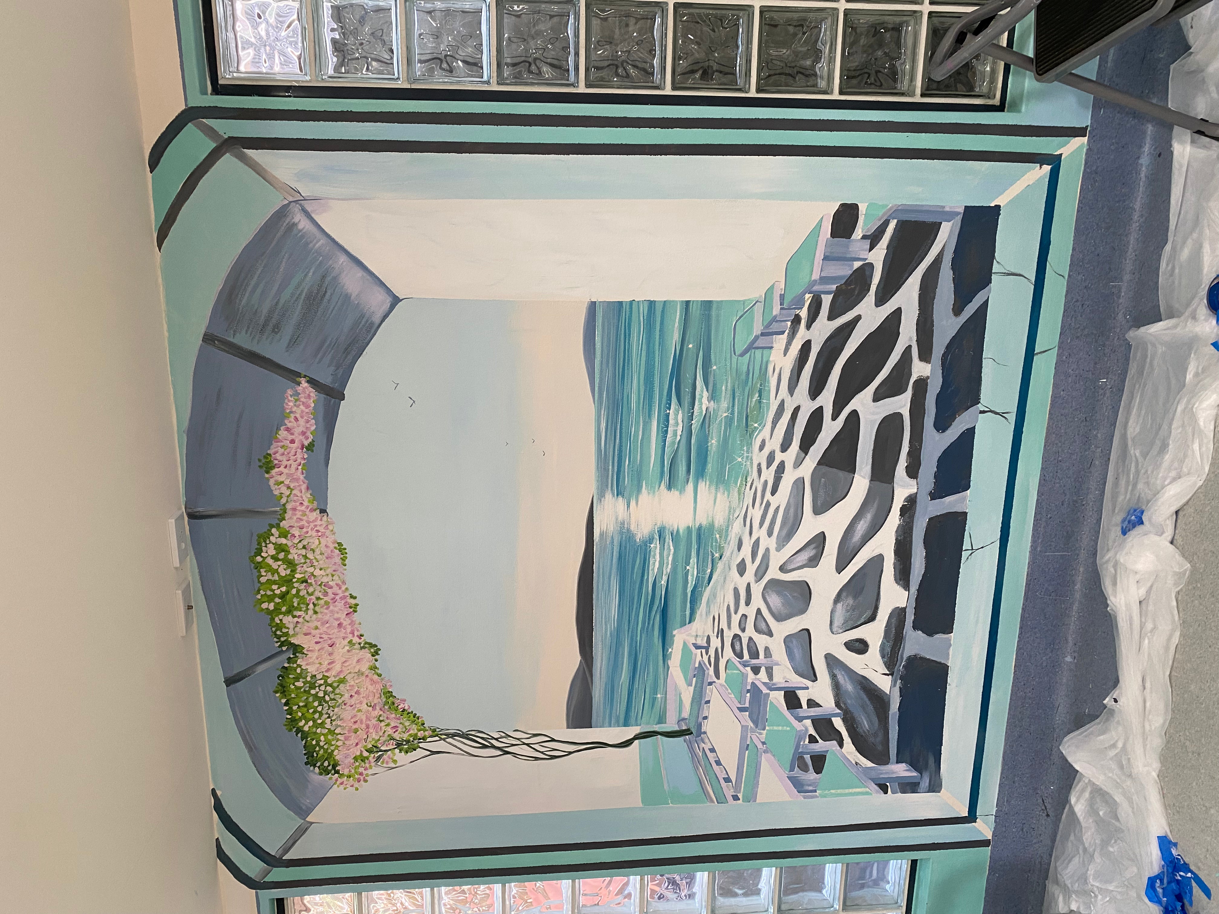 Santorini Greece Mural - Arch Cafe