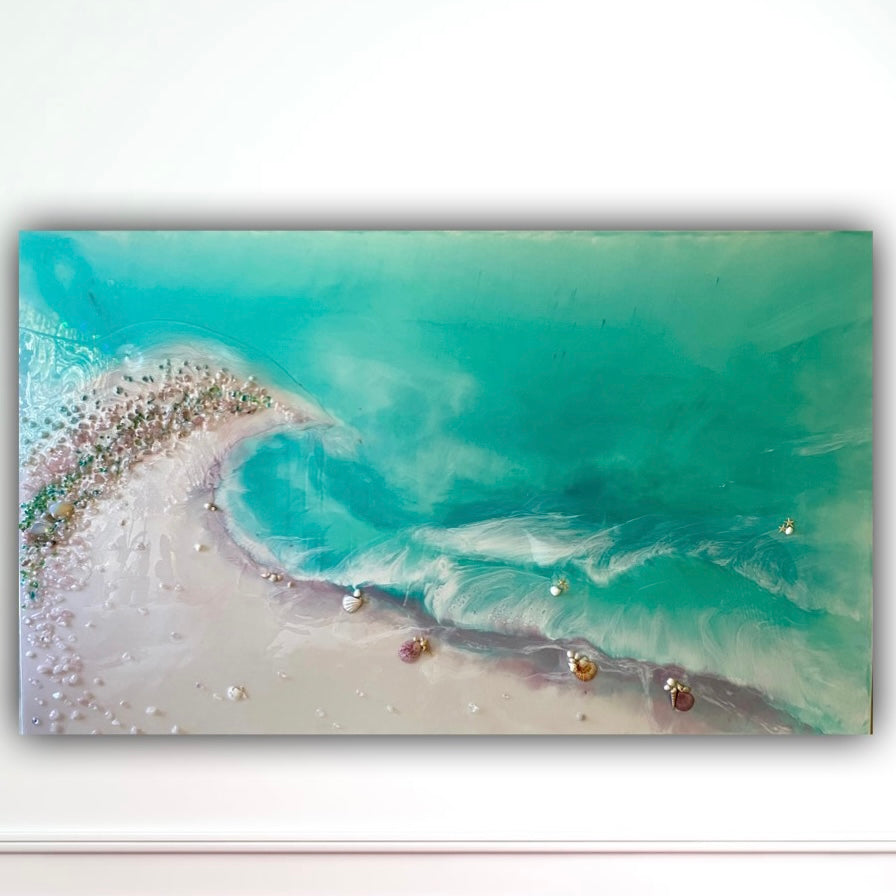 Bounty Dream Whitsundays - Whitehaven Beach - Heart Reef - Great Barrier Reef aqua 5.0. 90x150cm