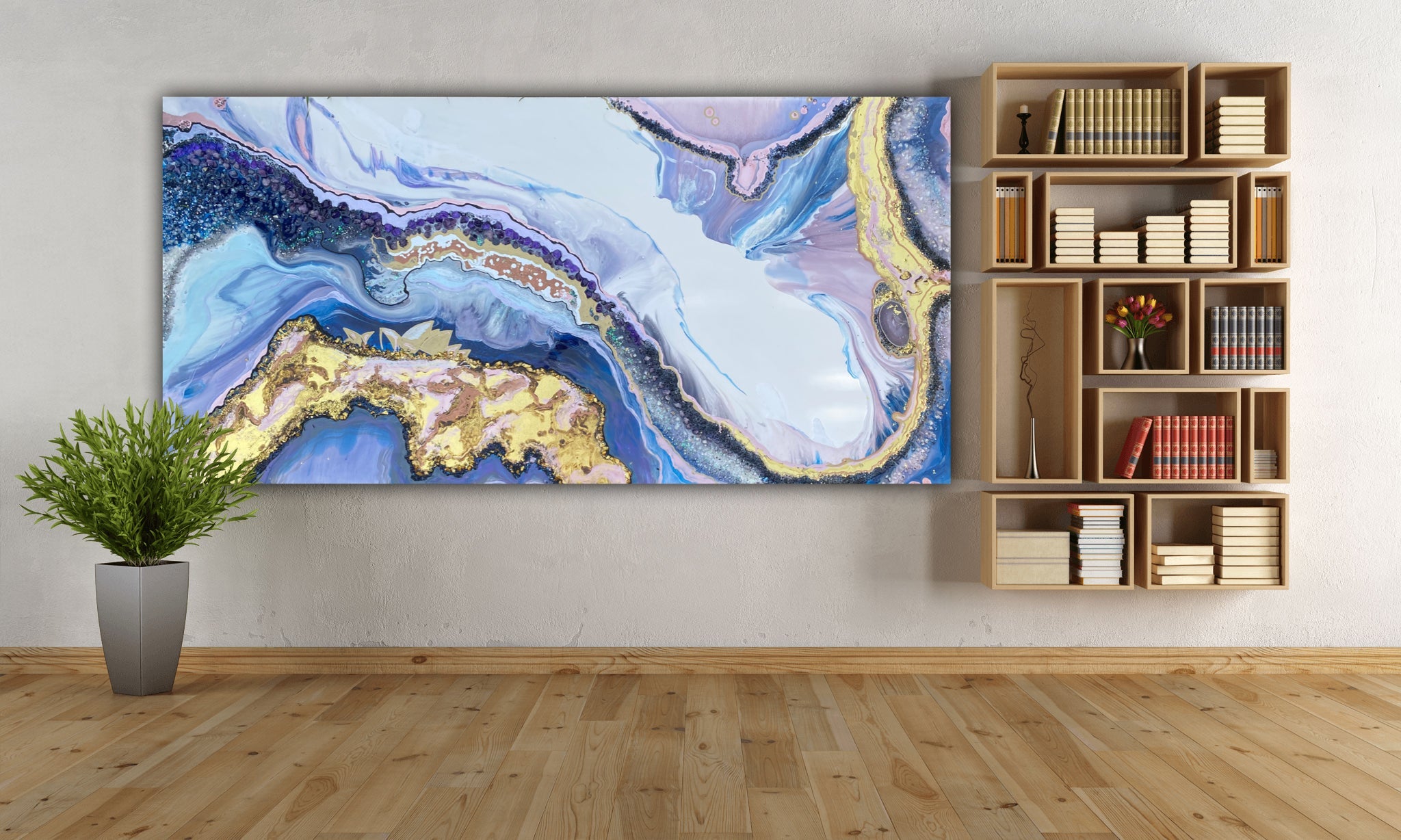 Lavender Amethyst Geode Crystal Rectangular Artwork. Commission/Print