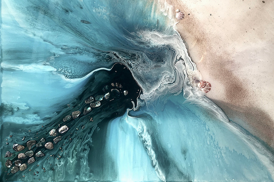 Abstract Sea. Muted Teal. Rise Above 4 Neutral. Art print. Antuanelle 2 Ocean Seascape. Limited Edition Print