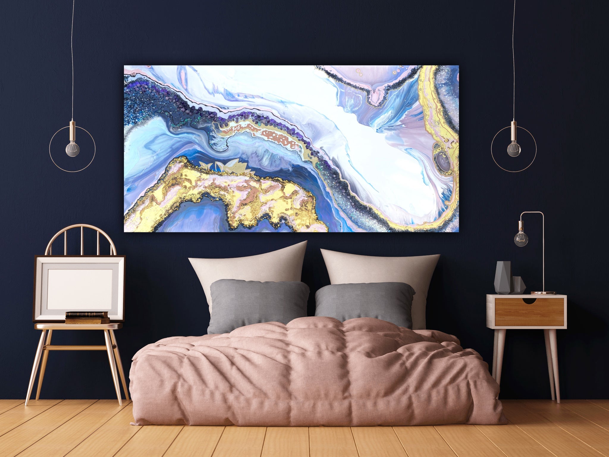 Lavender Amethyst Geode Crystal Rectangular Artwork. Commission/Print