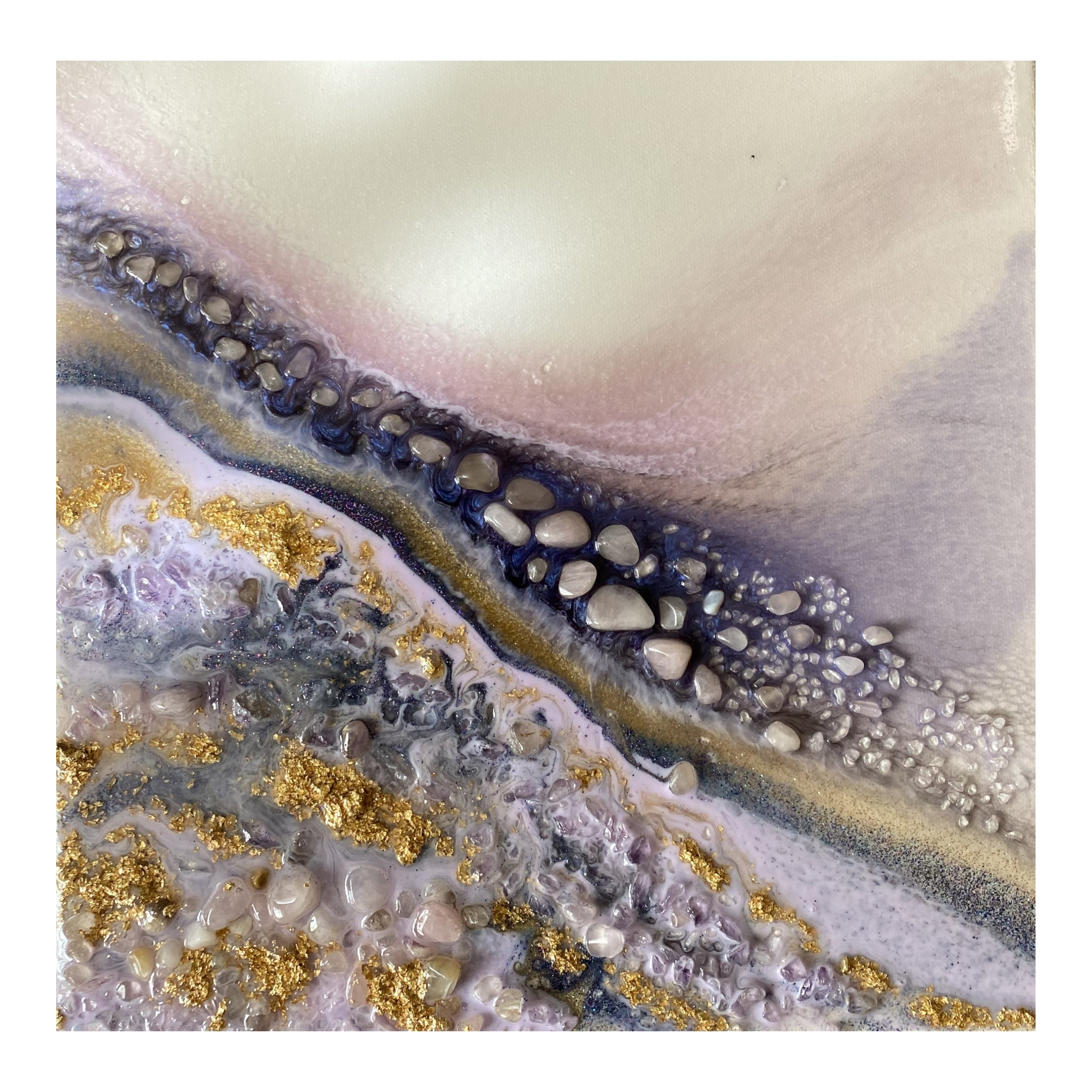 Light Amethyst Gemstone Artwork with Amethyst