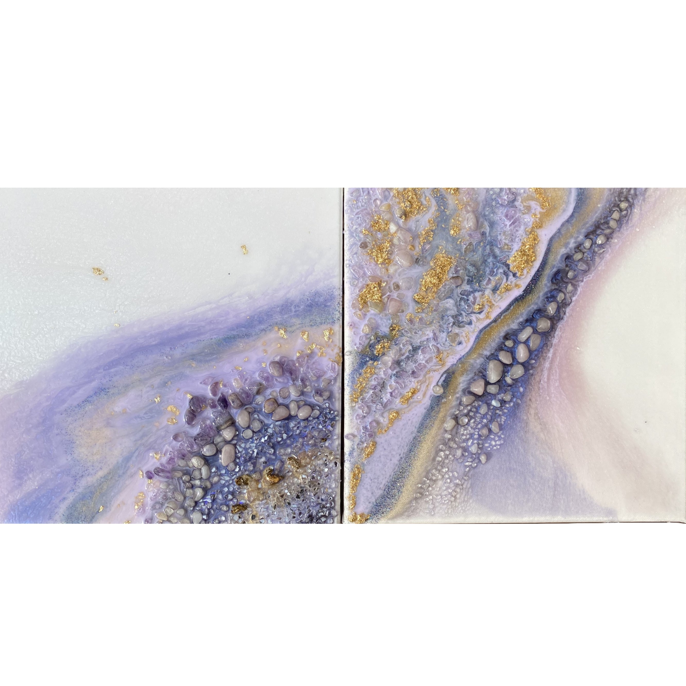 Light Amethyst Gemstone Artwork with Amethyst