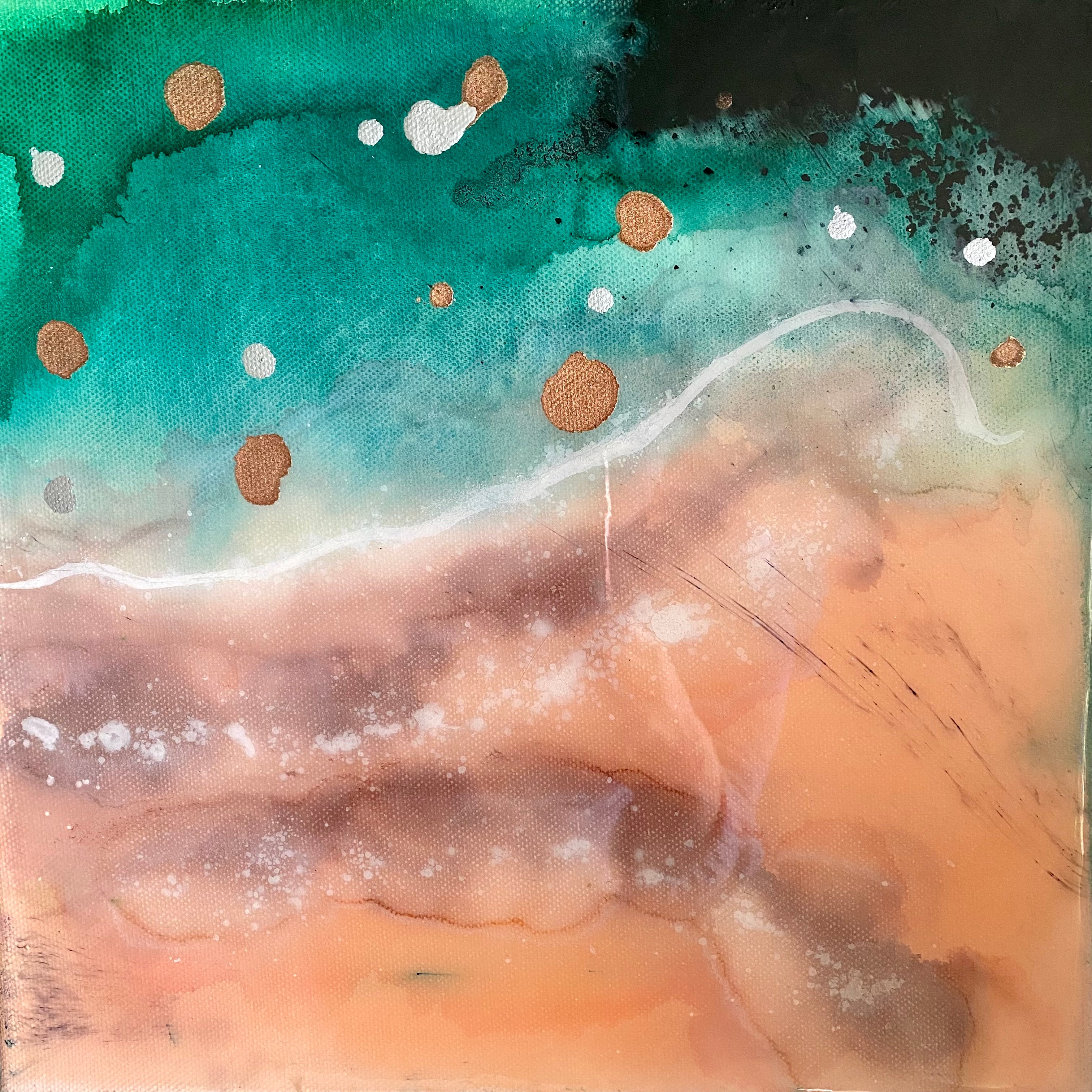 Close to Extinction Bright set of 4 - Ocean Turtle Cicada Original Art- Gallery Wall