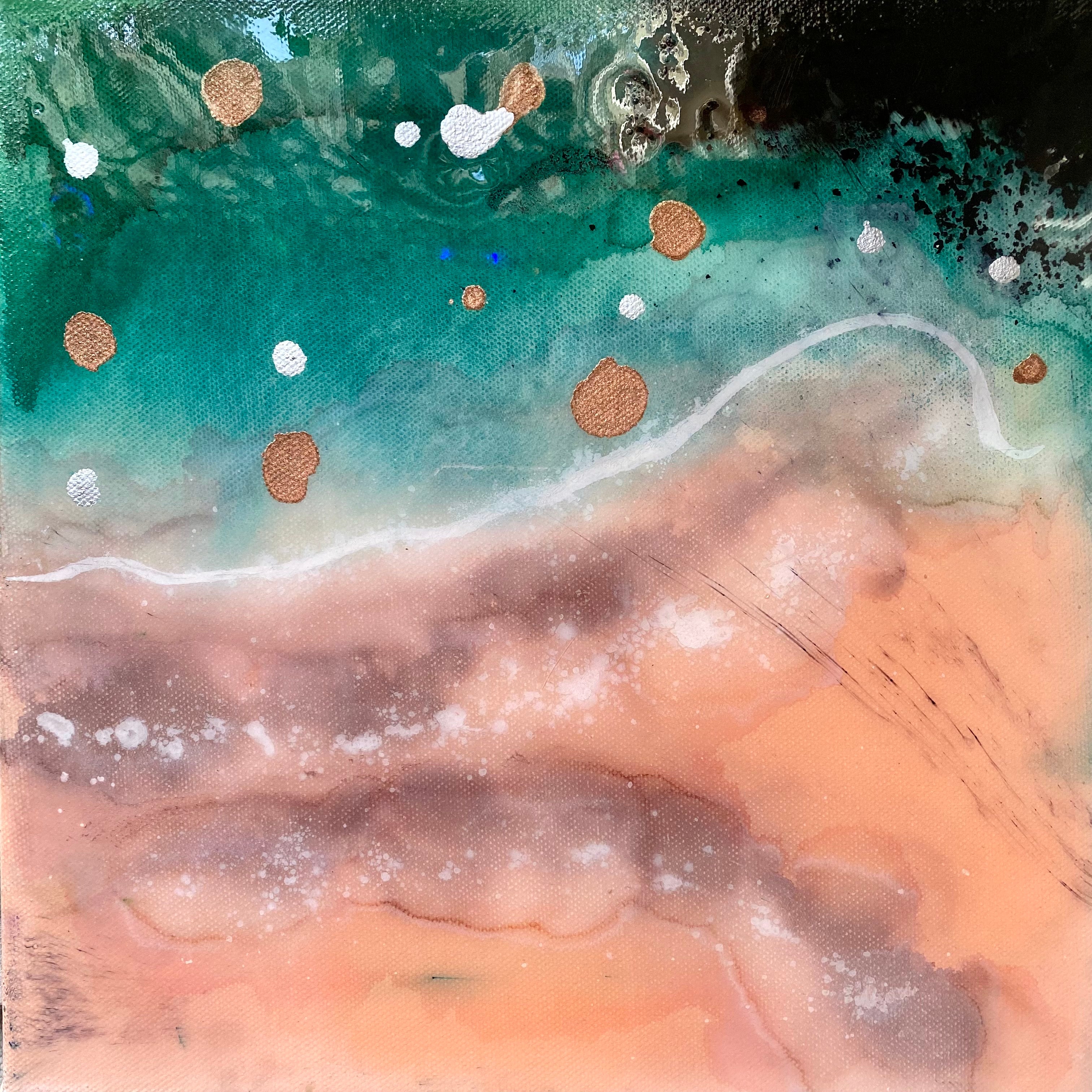Close to Extinction Bright set of 4 - Ocean Turtle Cicada Original Art- Gallery Wall