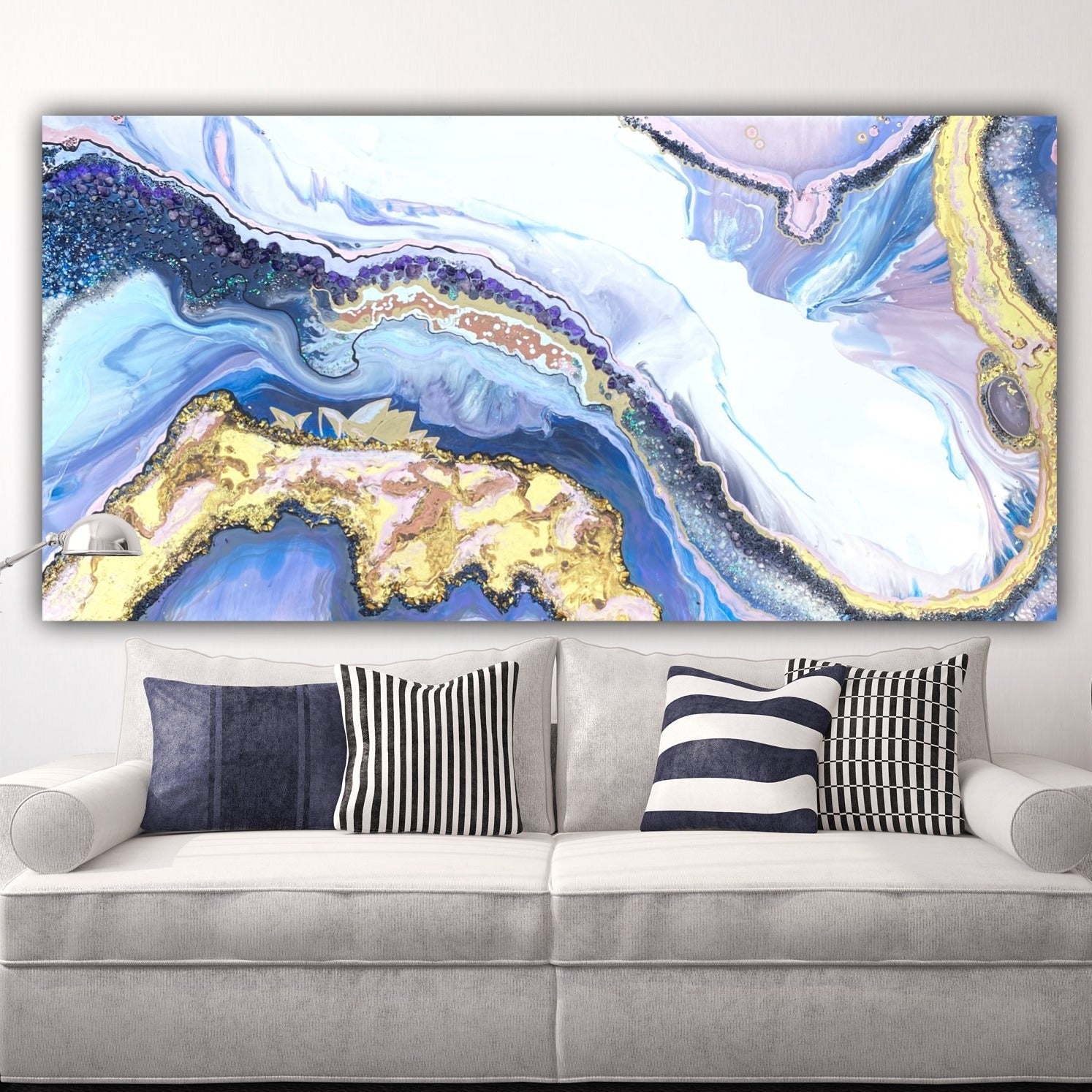 Lavender Amethyst Geode Crystal Rectangular Artwork. Commission/Print