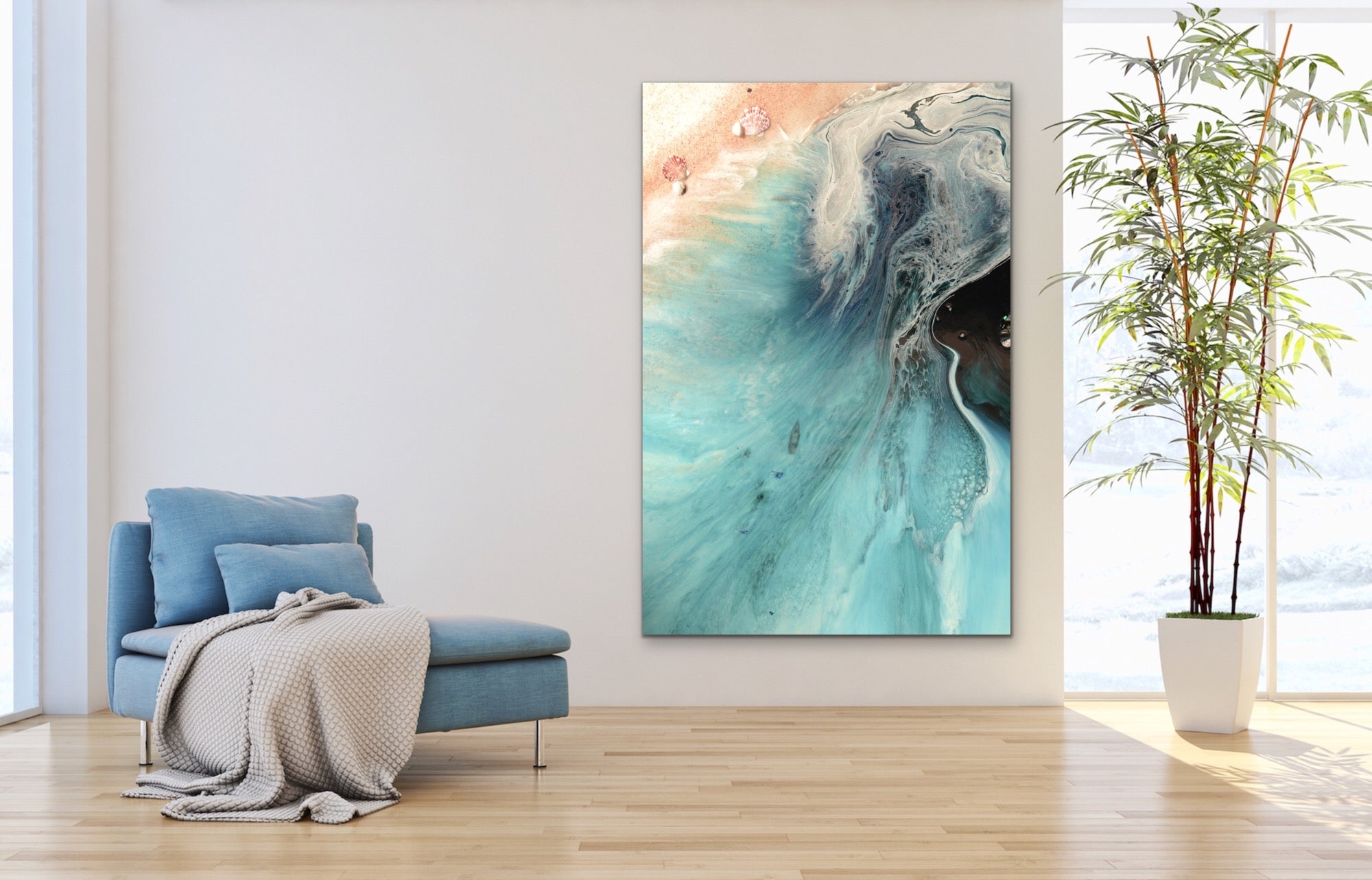 Abstract Beach. Rise Above Swell Neutral Ocean. Art Print. Antuanelle 5 Ocean Seascape. Limited Edition Print