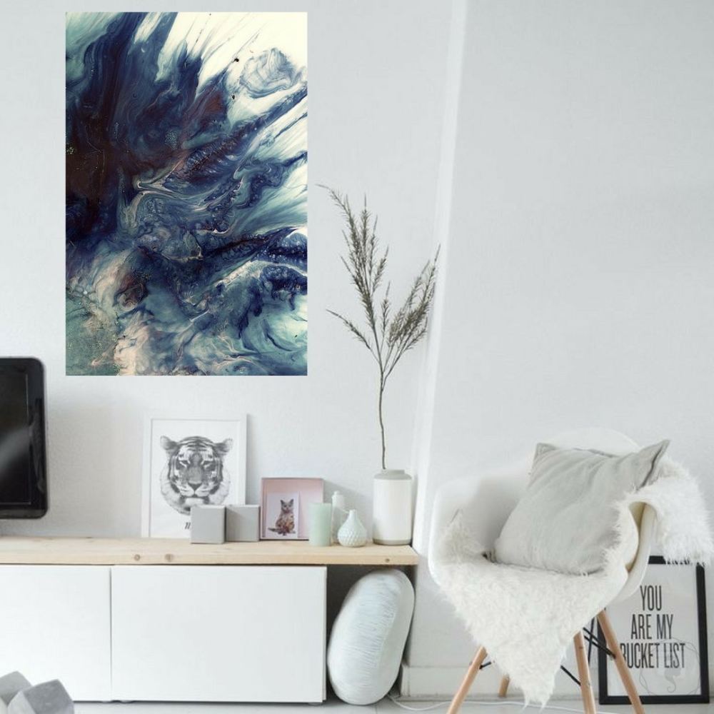 Abstract Seascape. Dreaming Grey Tide. Art Print. Antuanelle 2 Tide Ocean. Limited Edition Print