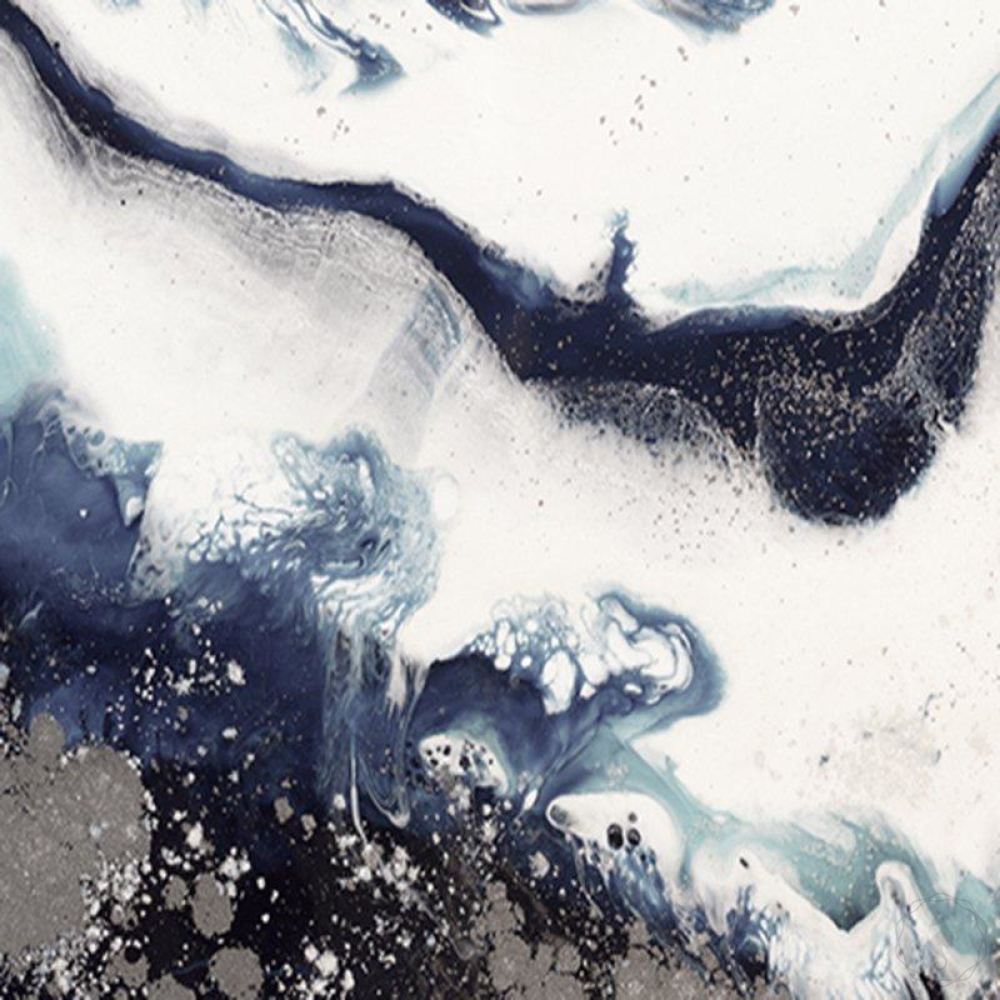 Abstract Ocean. Navy Wave. Ice Flow. Art Print. Antuanelle 3 Flow - Sydney Harbour Limited Edition Print