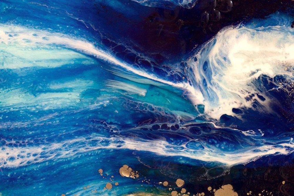 Abstract Navy Seascape. Blue Deep Pandora. Art print. Antuanelle 3 Pandora Ocean. Limited Edition Print