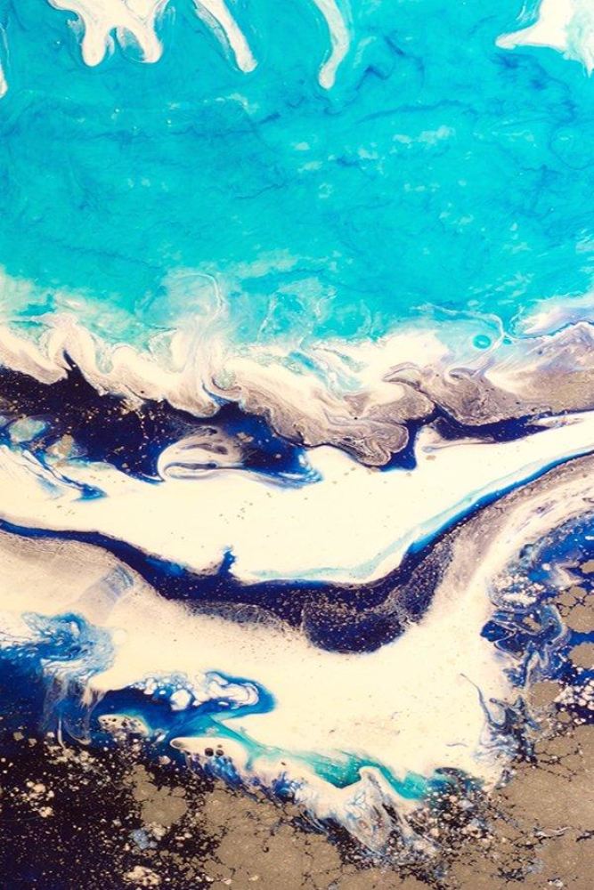 Abstract Seascape. Ice Flow Turquoise Set of 2. Art Prints. Antuanelle 5 -Turquoise. Prints Limited Edition Print