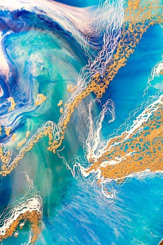 Abstract Seascape. Heart Reef set of 2 prints. Art Print Antuanelle 4 prints Ocean. Limited Edition Prints Set